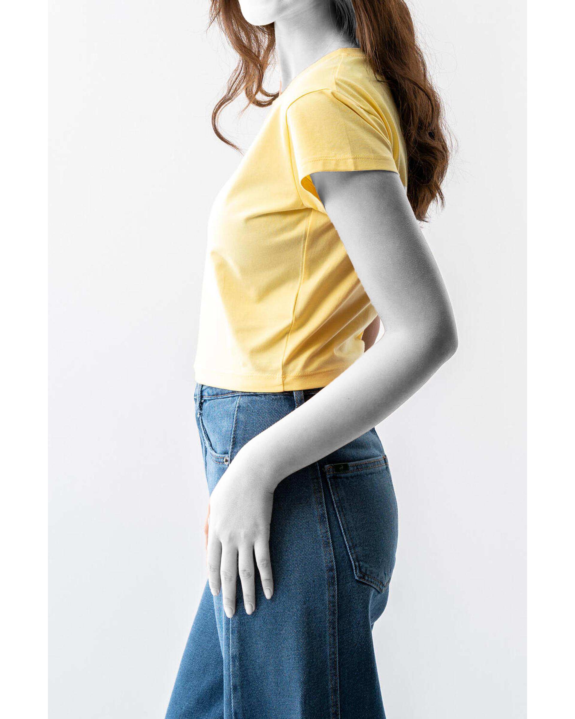 تیشرت زنانه کراپ زرد آر ان اس RNS کد 11022689