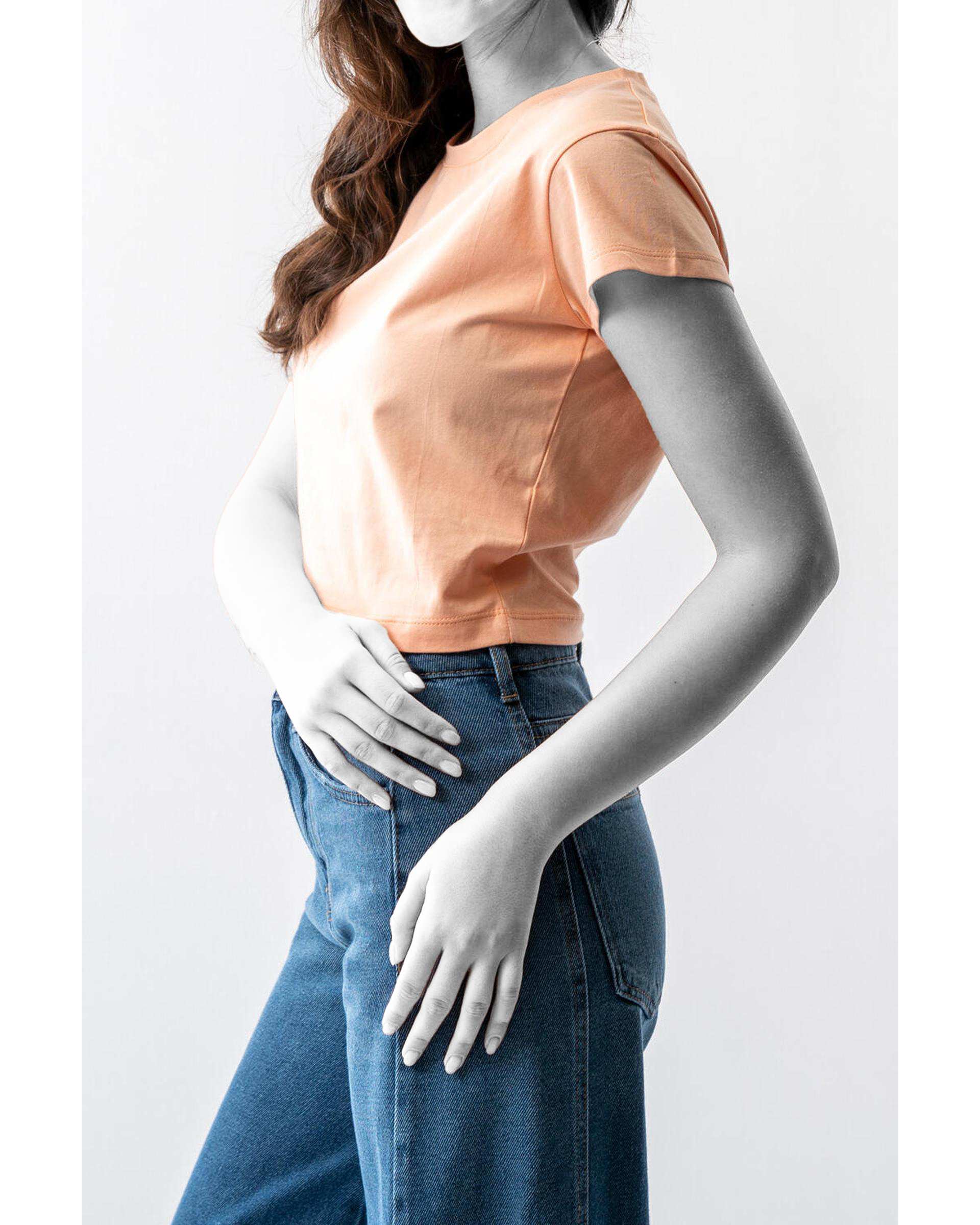 تیشرت زنانه کراپ گلبهی آر ان اس RNS کد 11022689