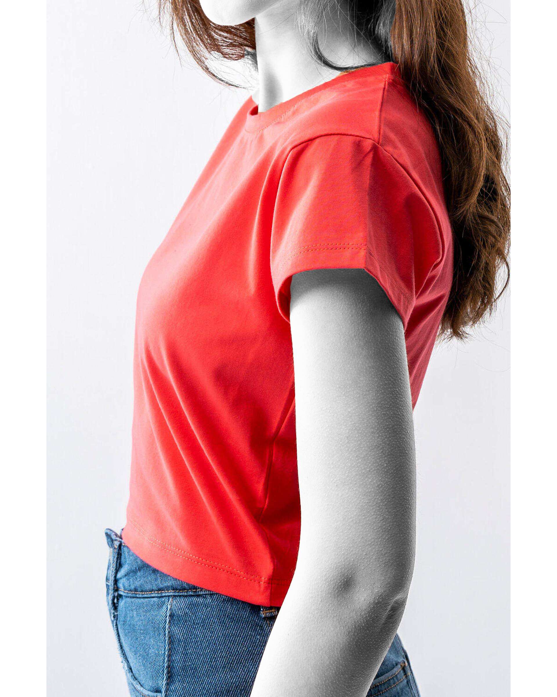 تیشرت زنانه کراپ صورتی آدامسی آر ان اس RNS کد 11022689