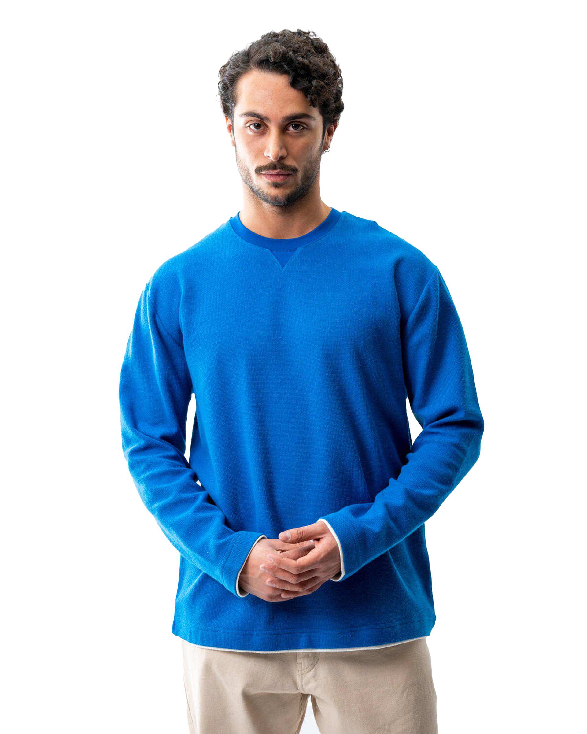 تیشرت آستین بلند مردانه آبی آر ان اس RNS کد 12032536