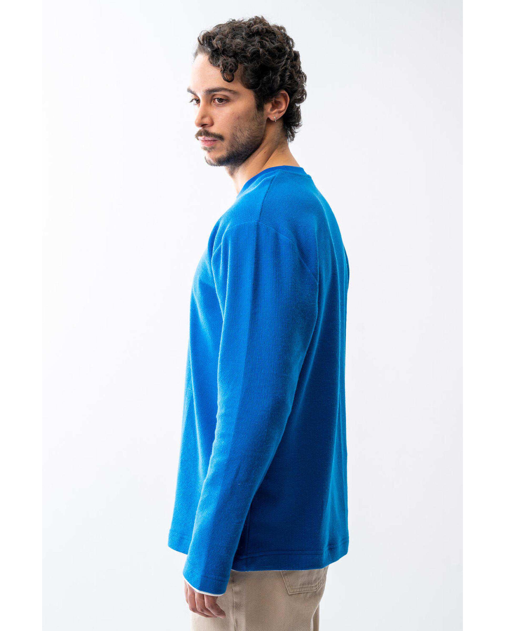 تیشرت آستین بلند مردانه آبی آر ان اس RNS کد 12032536