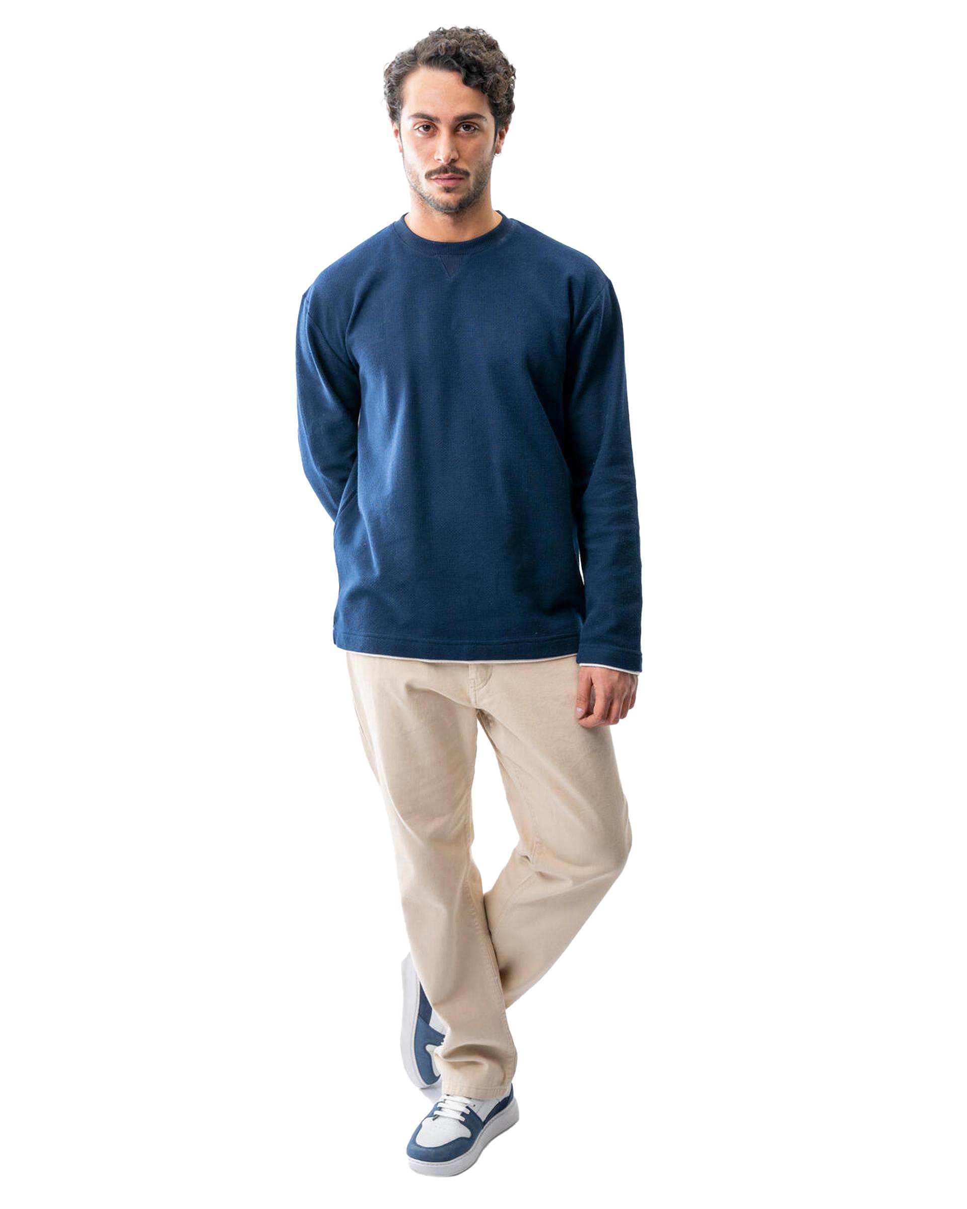 تیشرت آستین بلند مردانه سرمه ای آر ان اس RNS کد 12032536