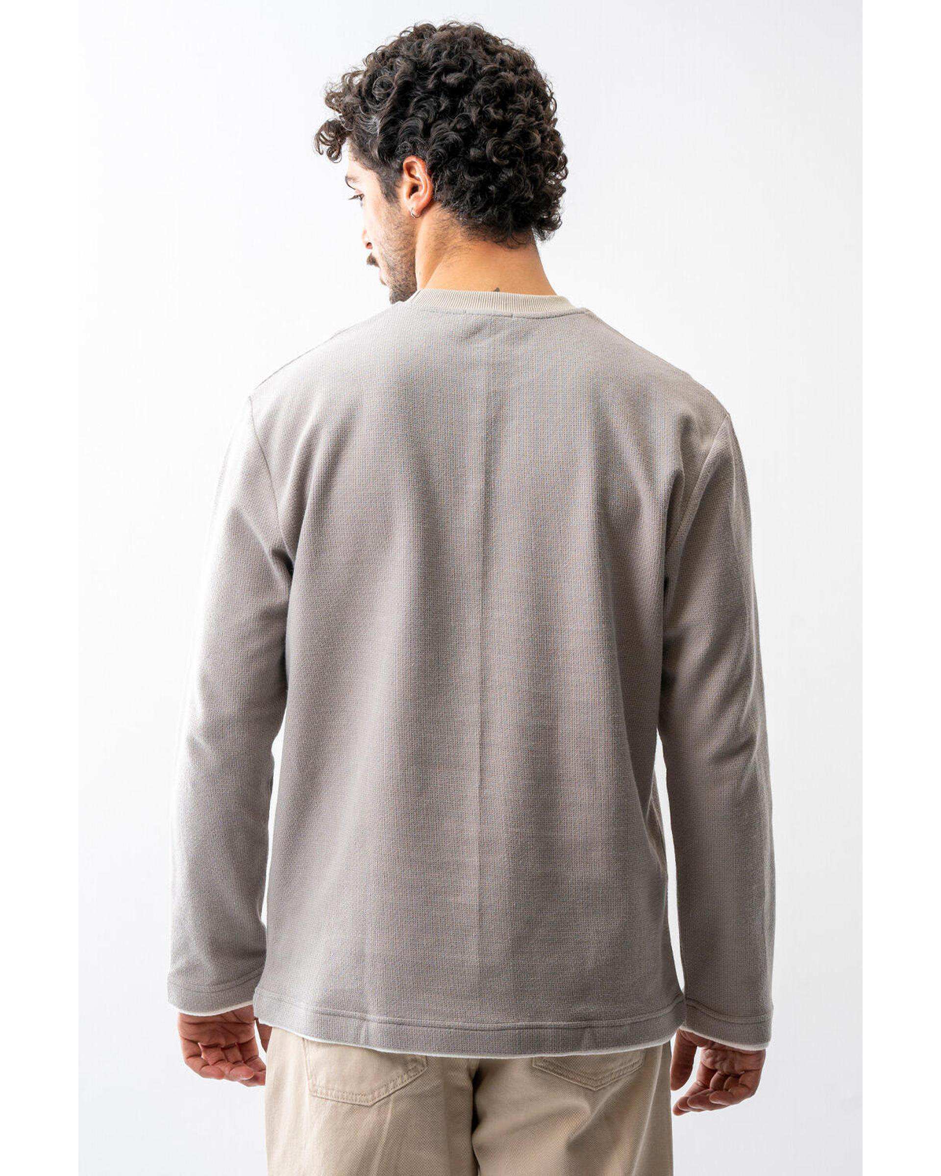 تیشرت آستین بلند مردانه طوسی آر ان اس RNS کد 12032536