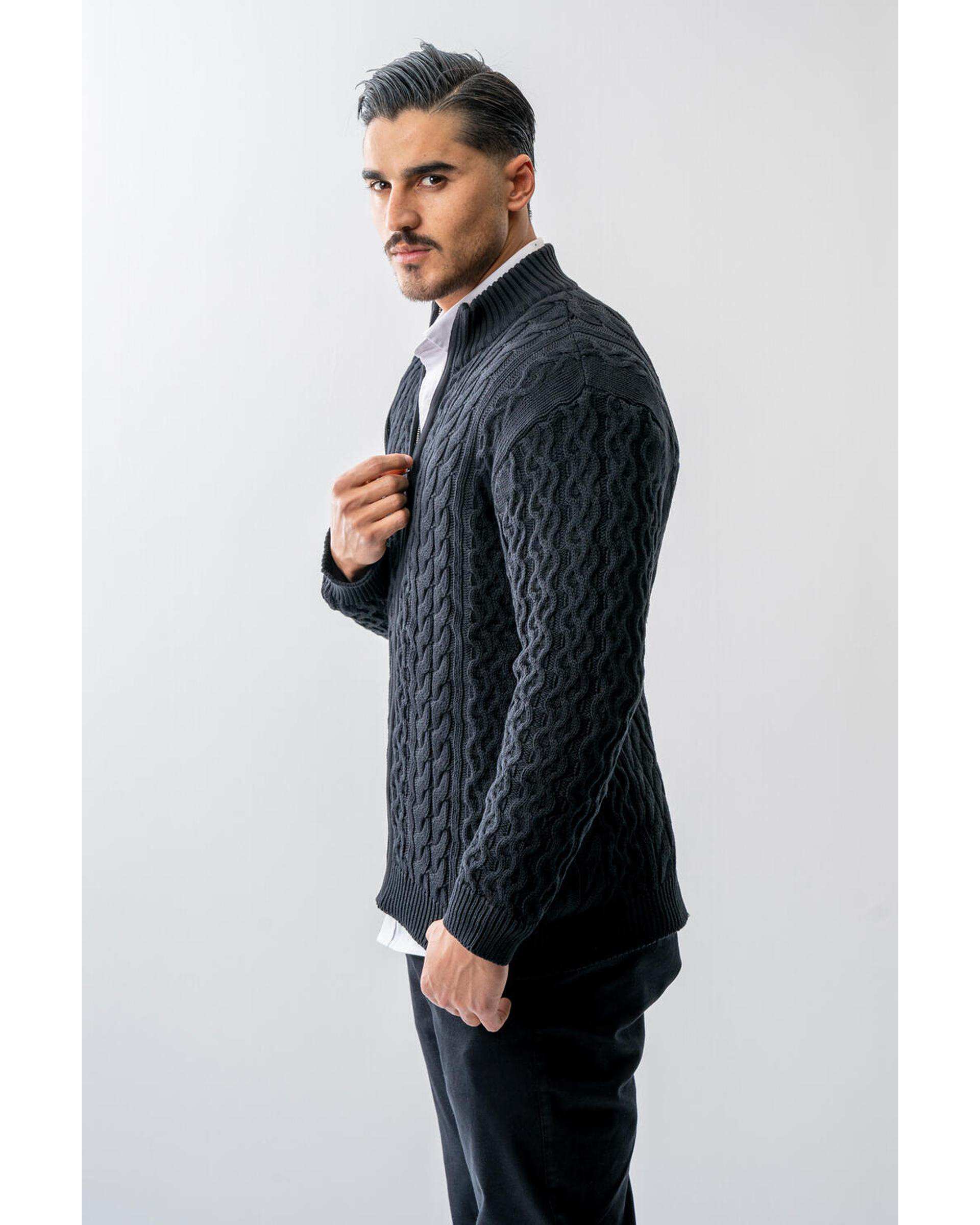 سویشرت مردانه بافت مشکی آر ان اس RNS کد 12072578