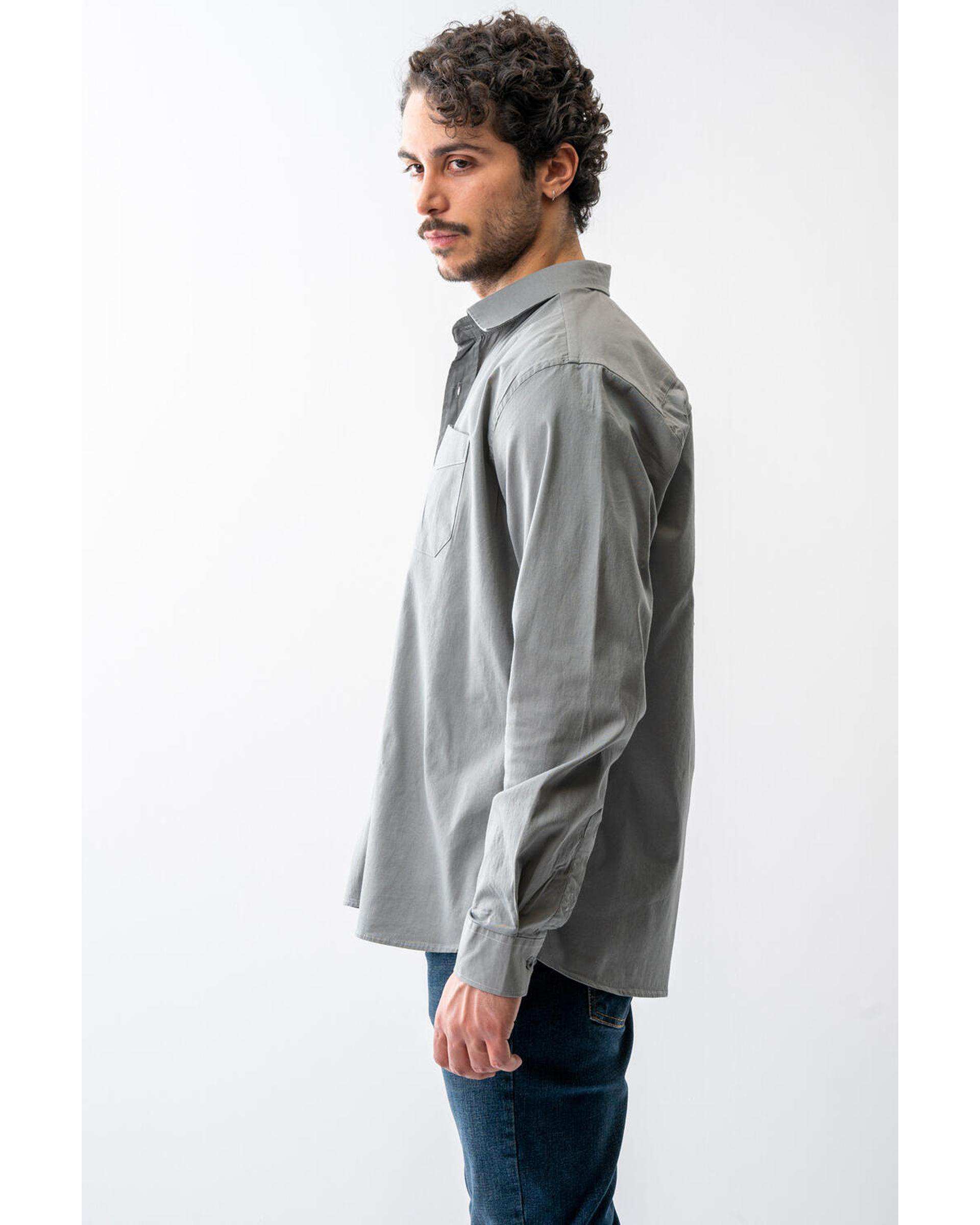 پیراهن مردانه کتان طوسی آر ان اس RNS کد 12202588