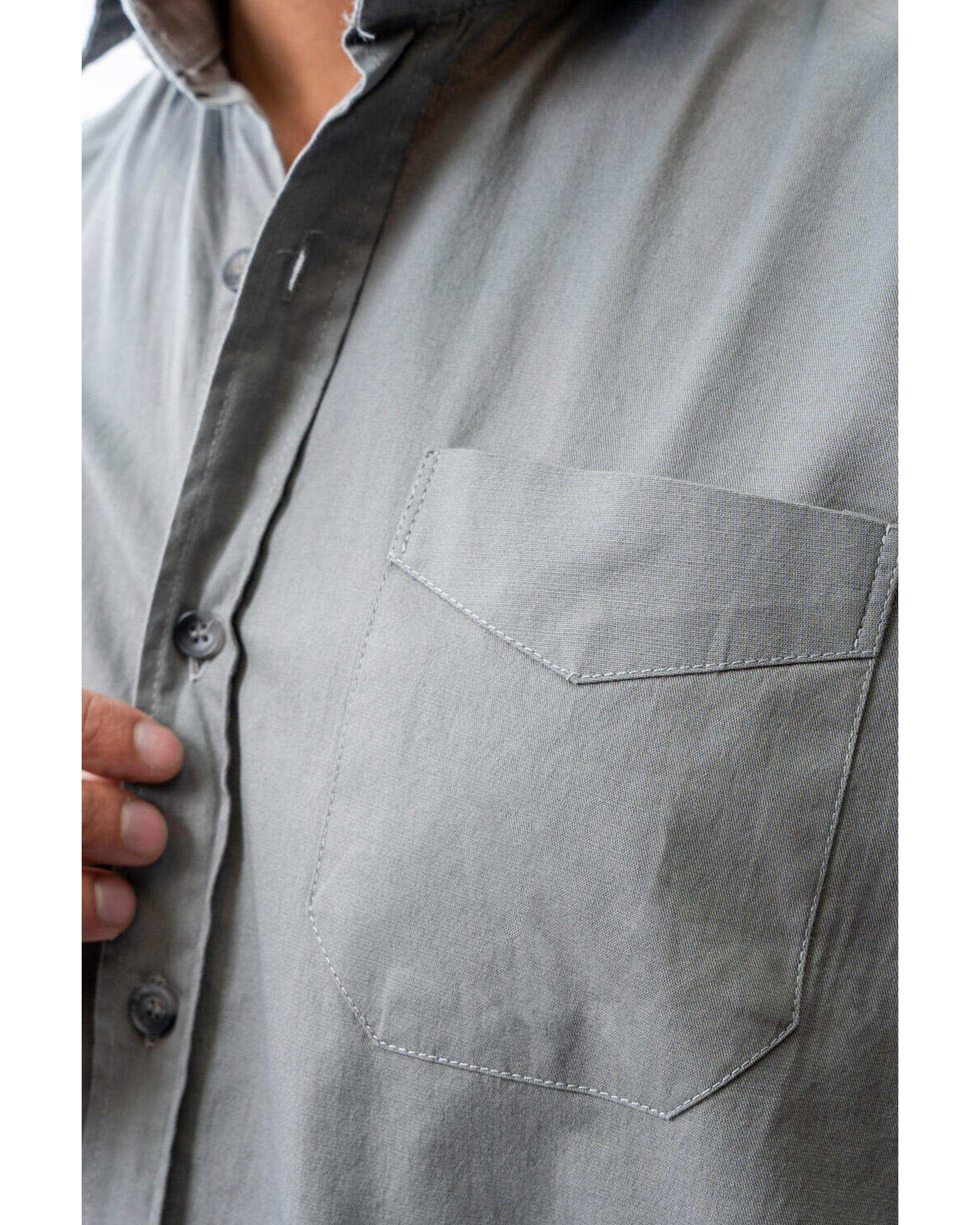 پیراهن مردانه کتان طوسی آر ان اس RNS کد 12202588