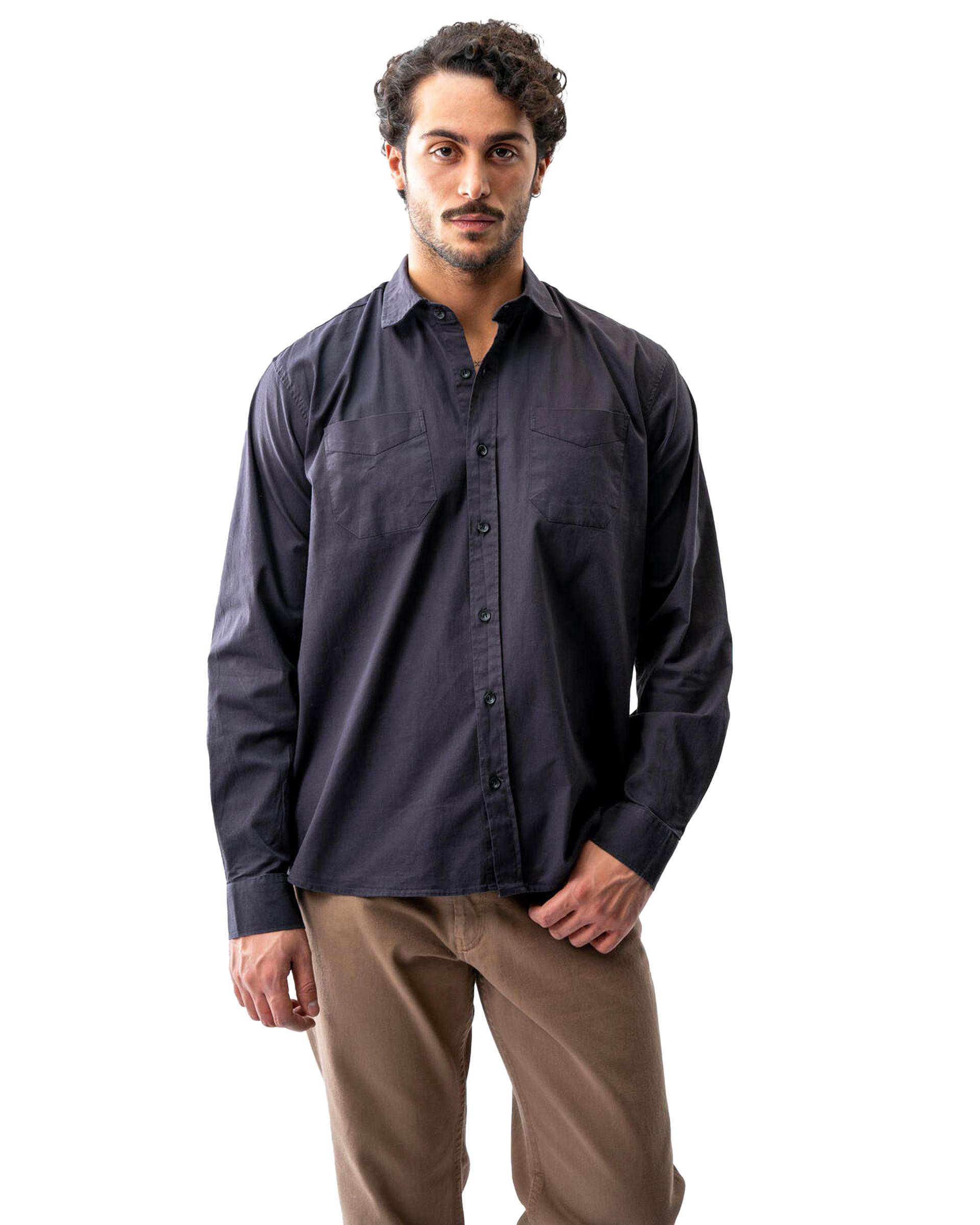 پیراهن مردانه کتان دودی آر ان اس RNS کد 12202588