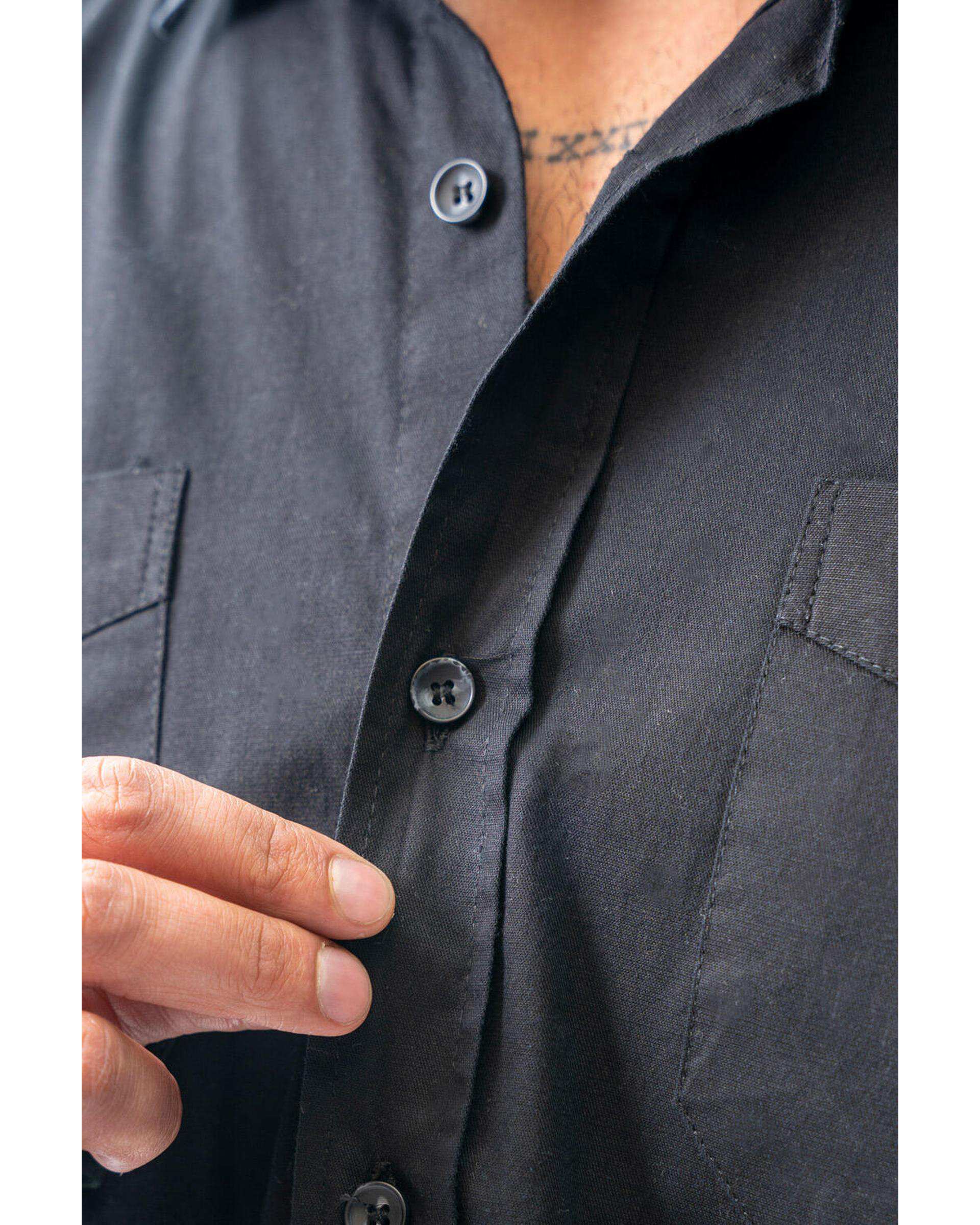 پیراهن مردانه کتان مشکی آر ان اس RNS کد 12202588