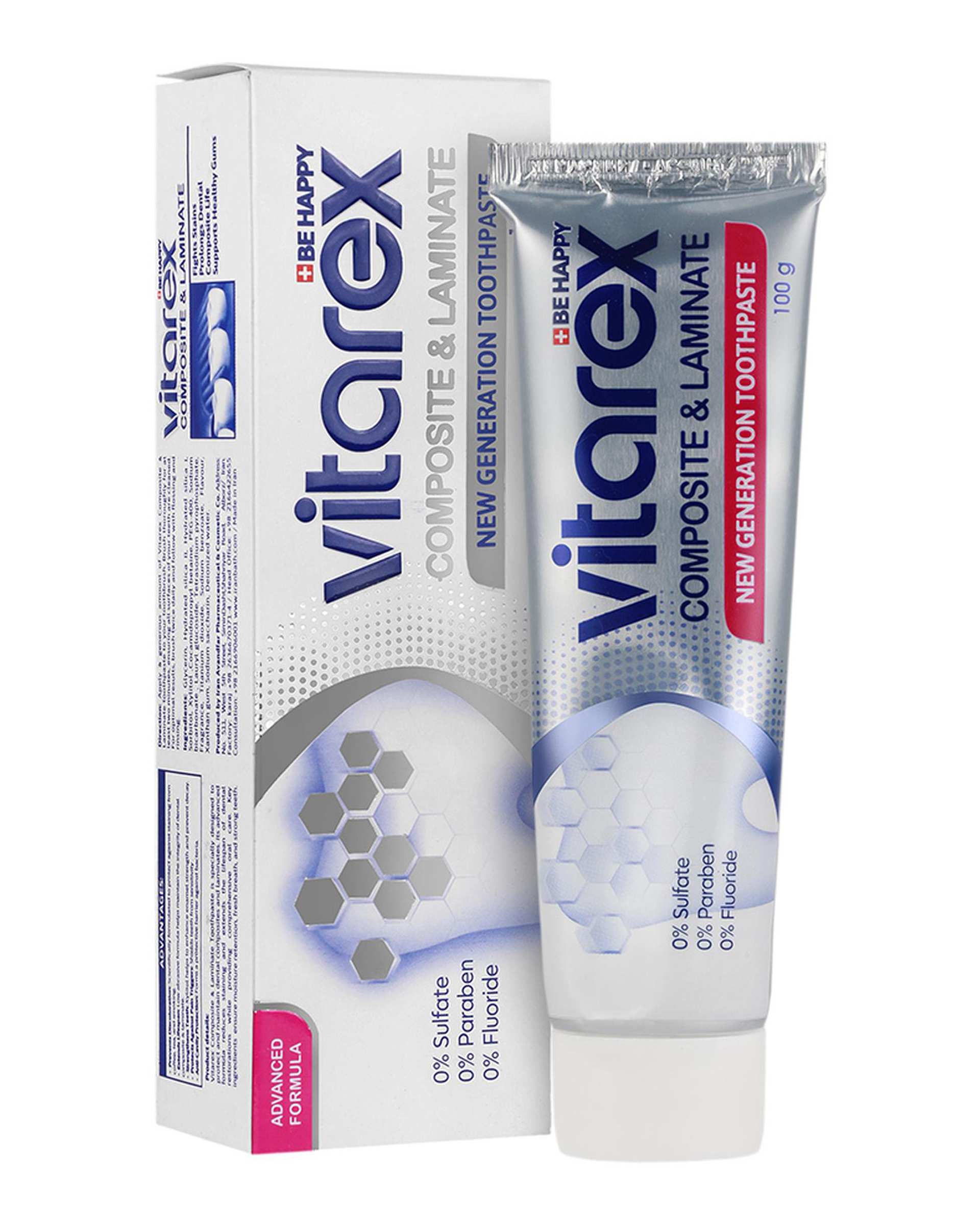 خمیر دندان ویتارکس Vitarex مناسب دندان های کامپوزیت و لمینت شده وزن 100 گرم