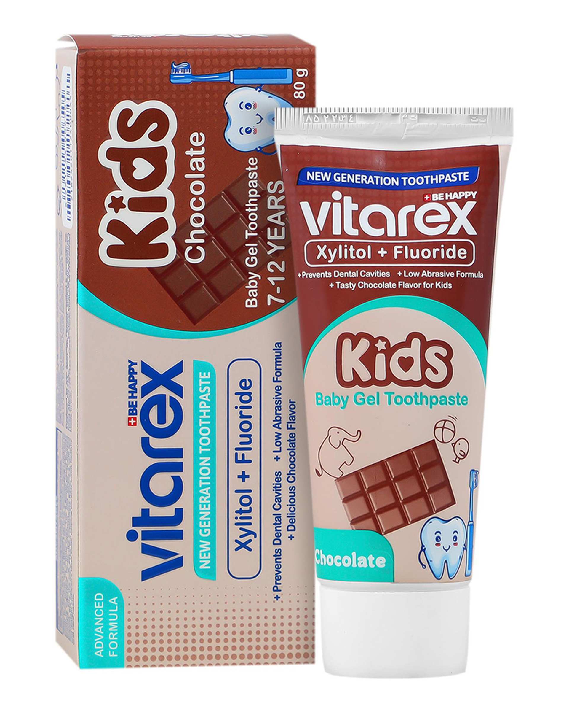 خمیردندان ژله ای کودک ویتارکس Vitarex با طعم شکلات وزن 80 گرم