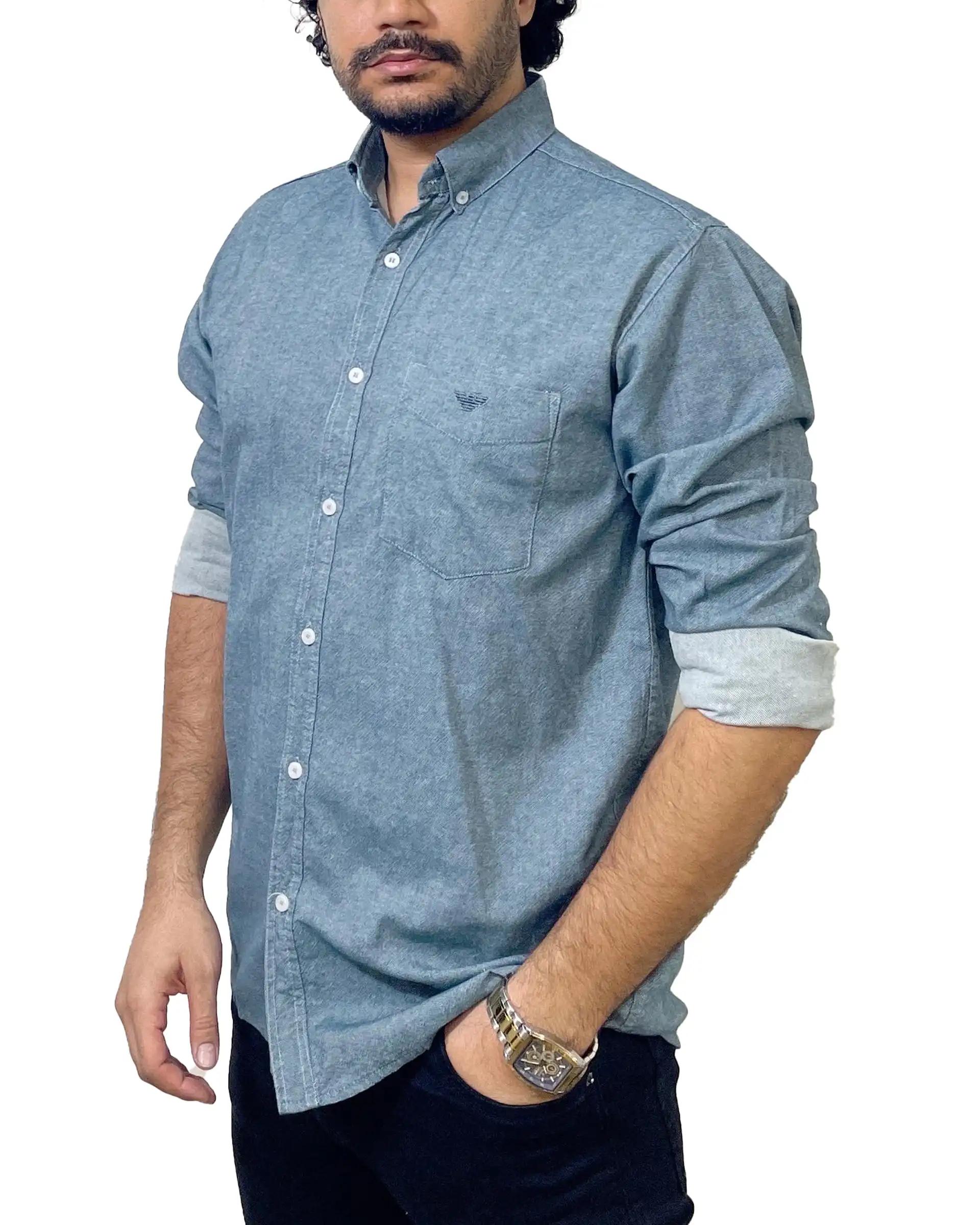 پیراهن مردانه آبی تیره سنگ شور دیورسو Diverso مدل اندیگو کد 4870