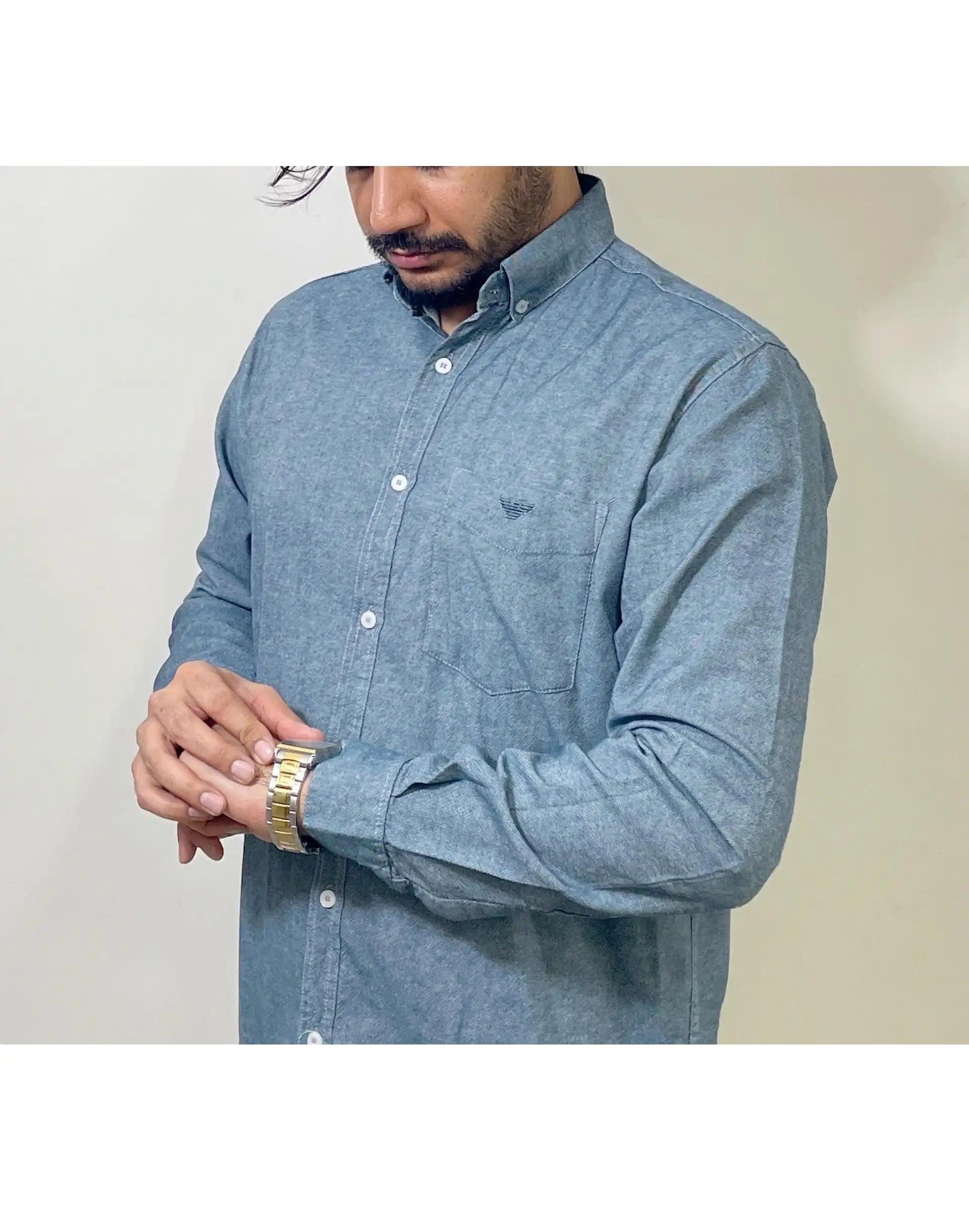 پیراهن مردانه آبی تیره سنگ شور دیورسو Diverso مدل اندیگو کد 4870
