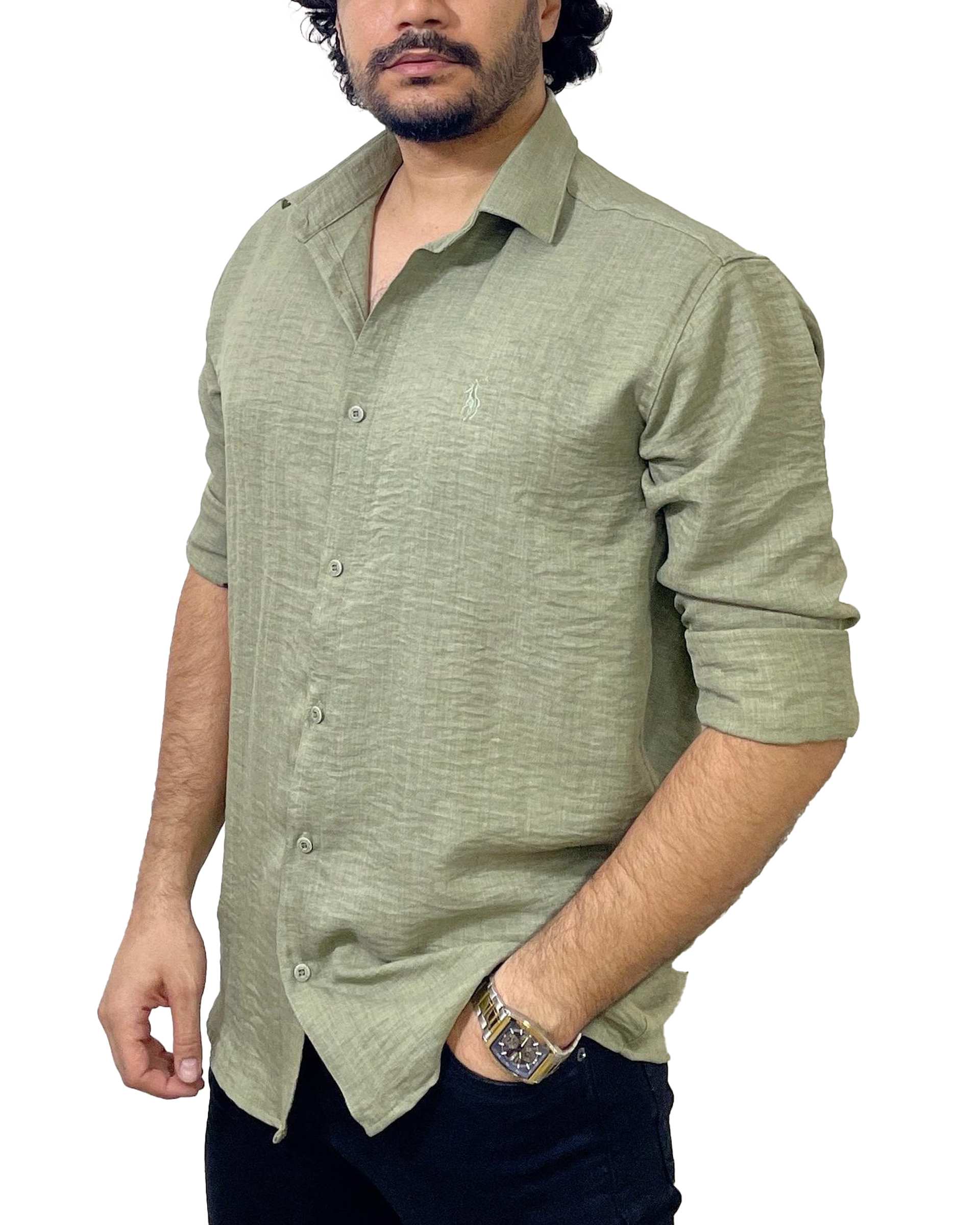 پیراهن مردانه سبز دیورسو Diverso مدل صوفیا کد 4871