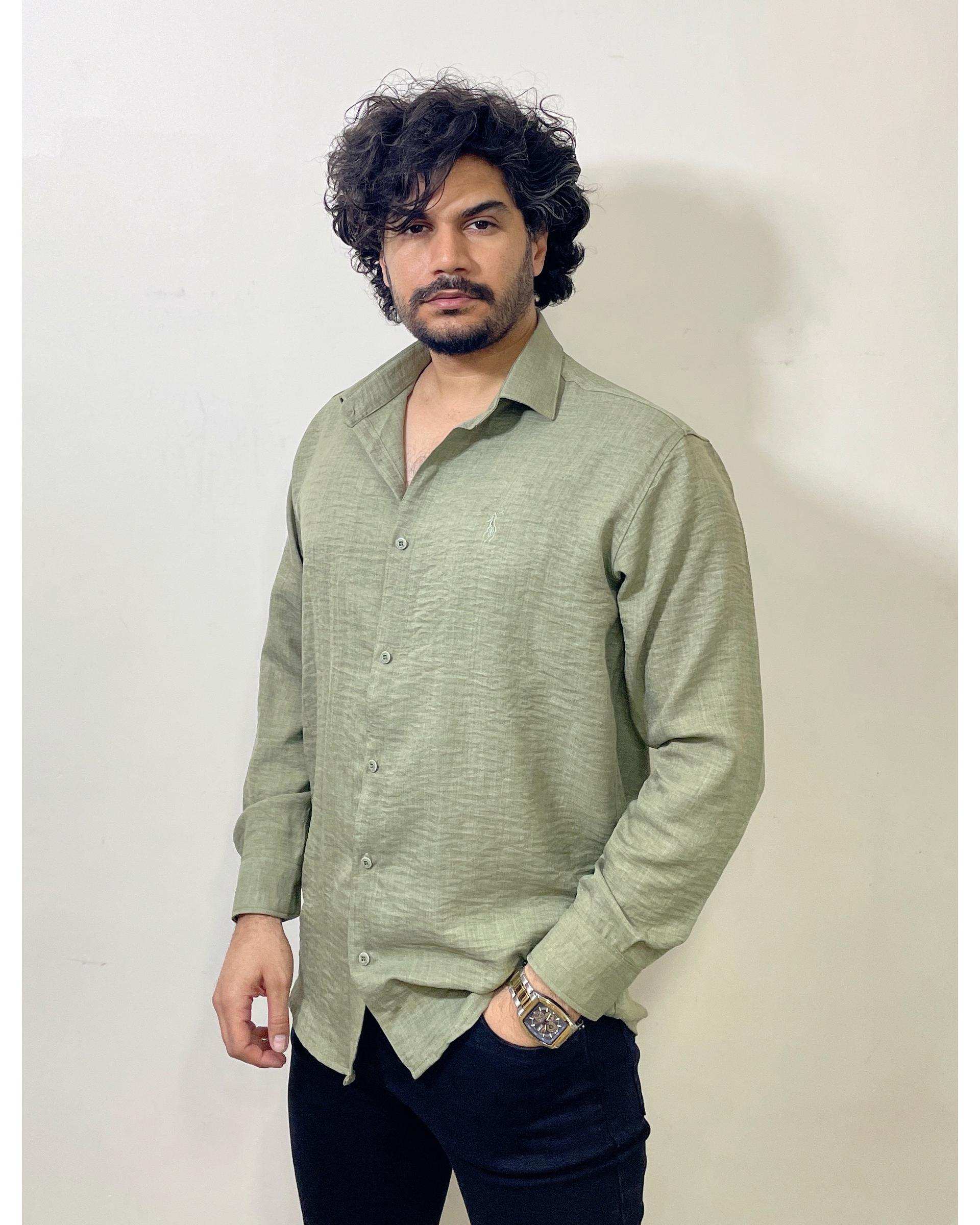 پیراهن مردانه سبز دیورسو Diverso مدل صوفیا کد 4871