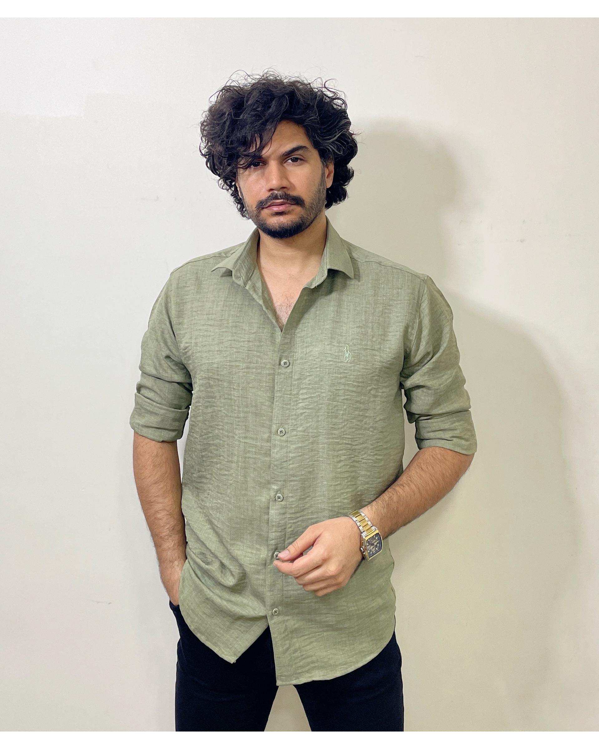 پیراهن مردانه سبز دیورسو Diverso مدل صوفیا کد 4871