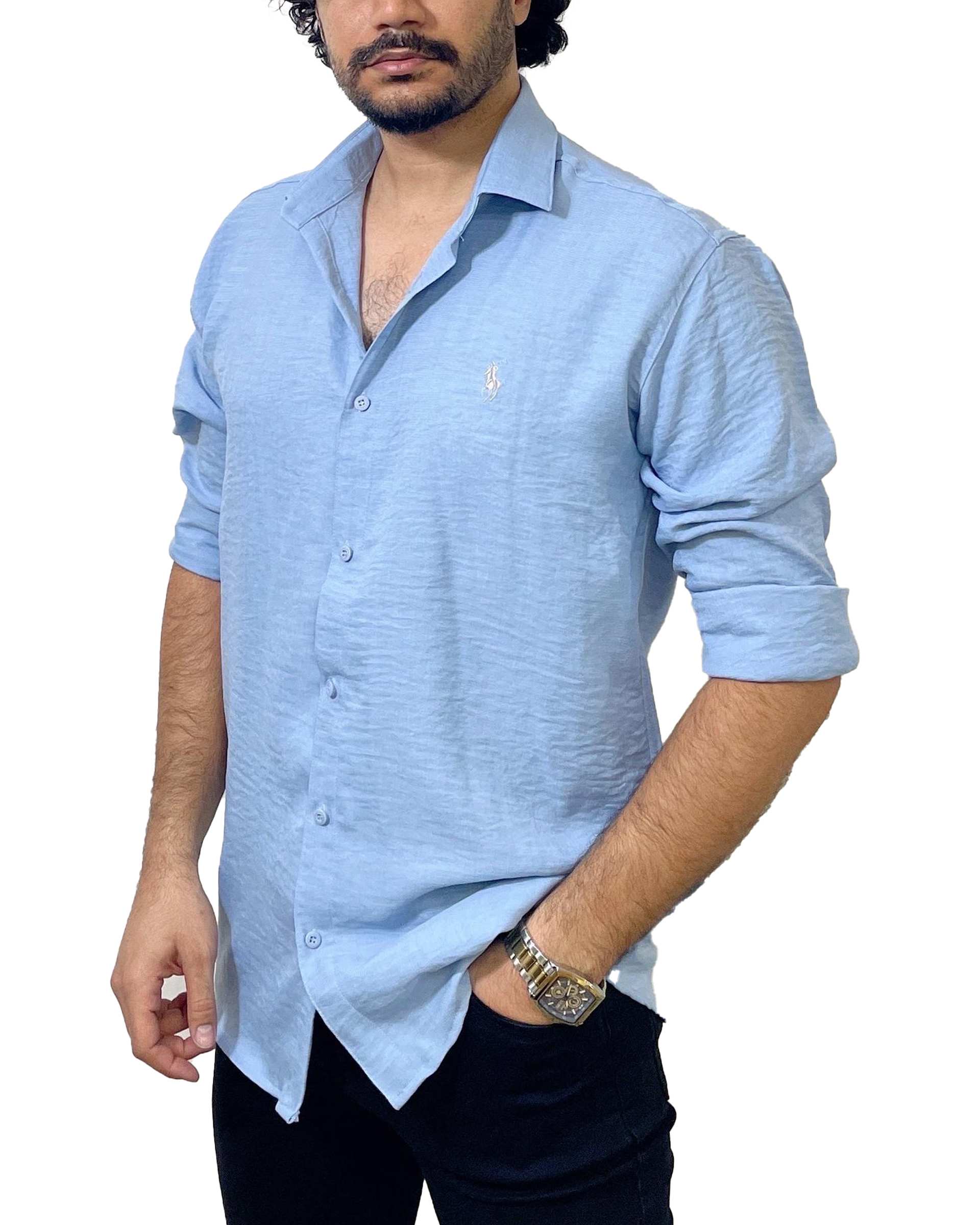 پیراهن مردانه آبی دیورسو Diverso مدل صوفیا کد 4872