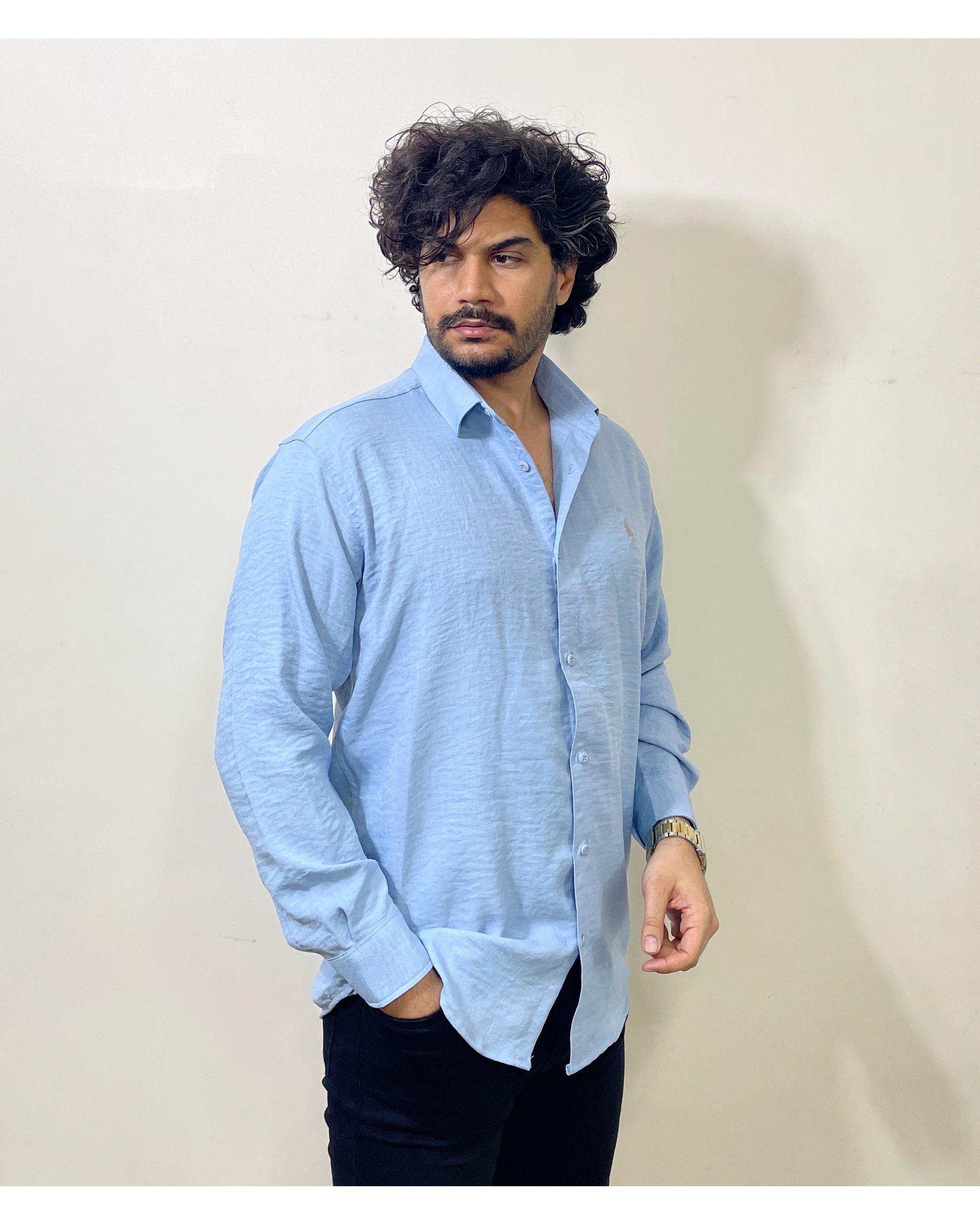 پیراهن مردانه آبی دیورسو Diverso مدل صوفیا کد 4872