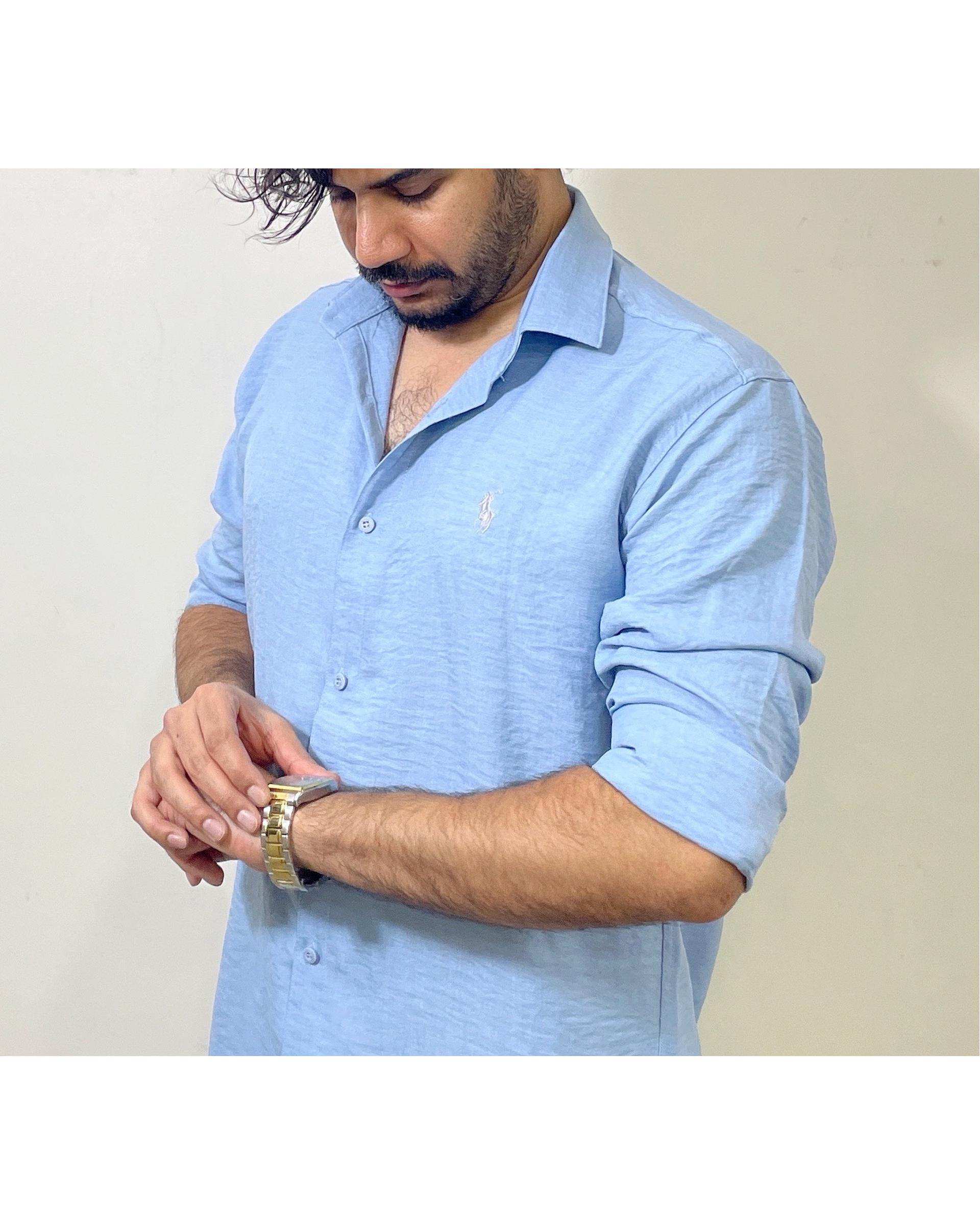 پیراهن مردانه آبی دیورسو Diverso مدل صوفیا کد 4872