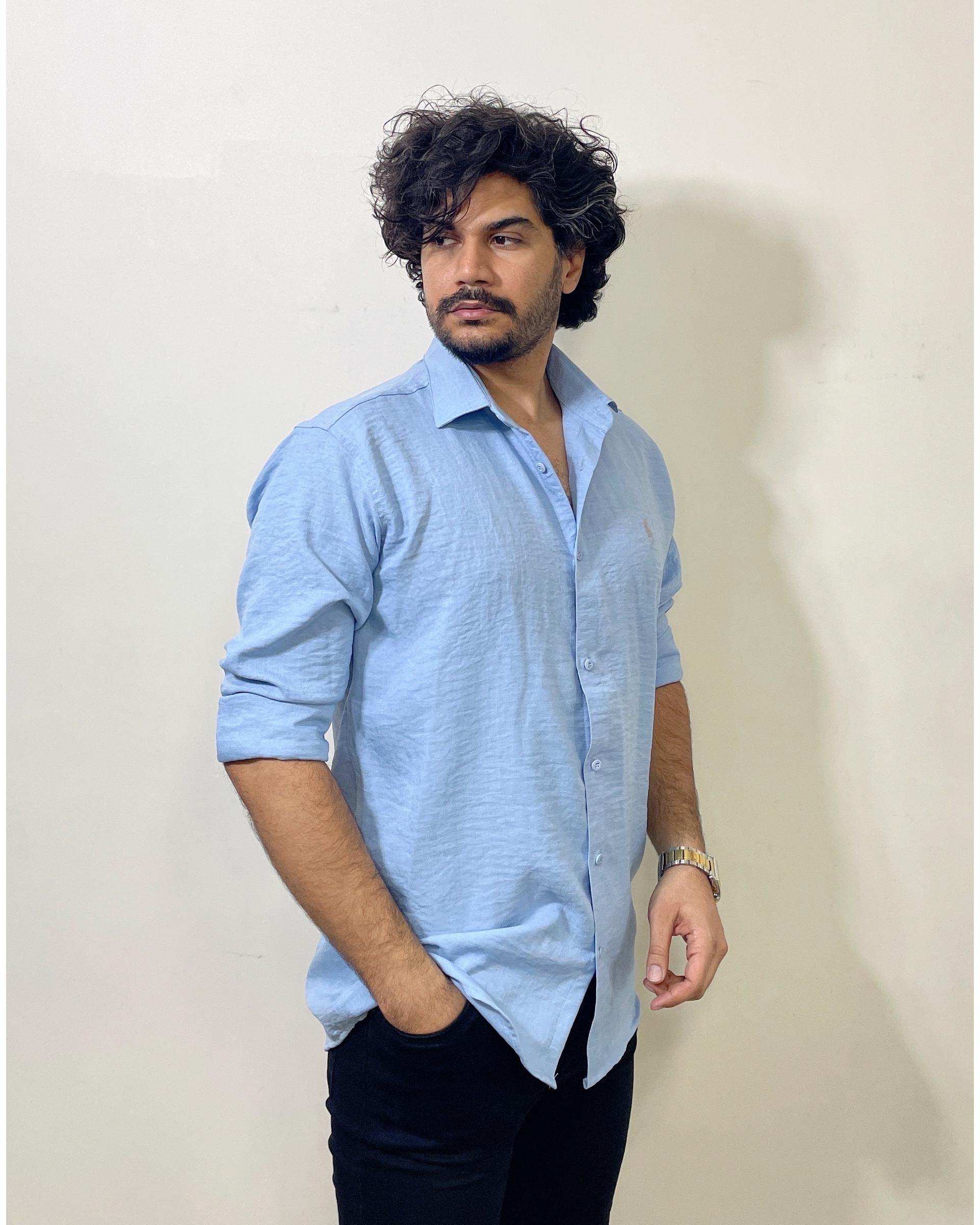 پیراهن مردانه آبی دیورسو Diverso مدل صوفیا کد 4872