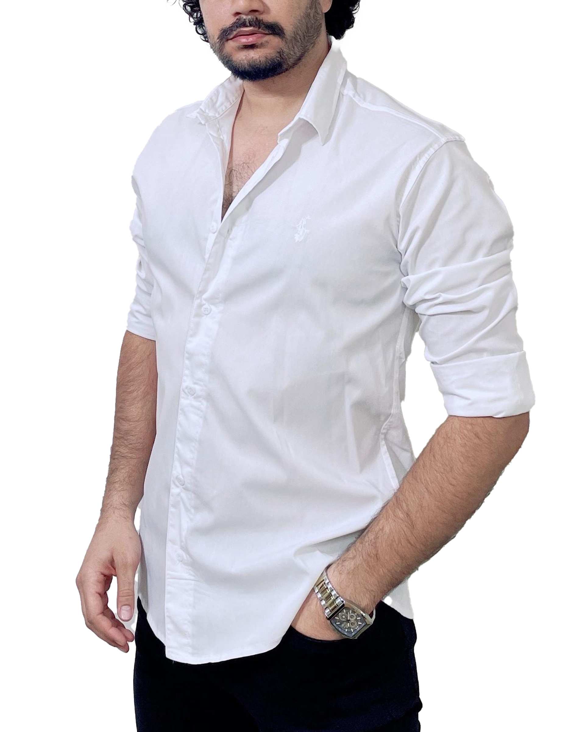 پیراهن مردانه تترون سفید دیورسو Diverso کد 4873