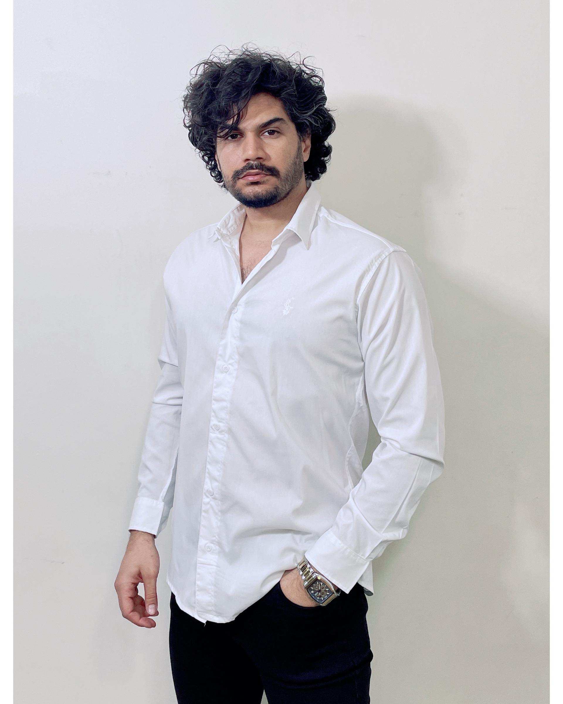 پیراهن مردانه تترون سفید دیورسو Diverso کد 4873