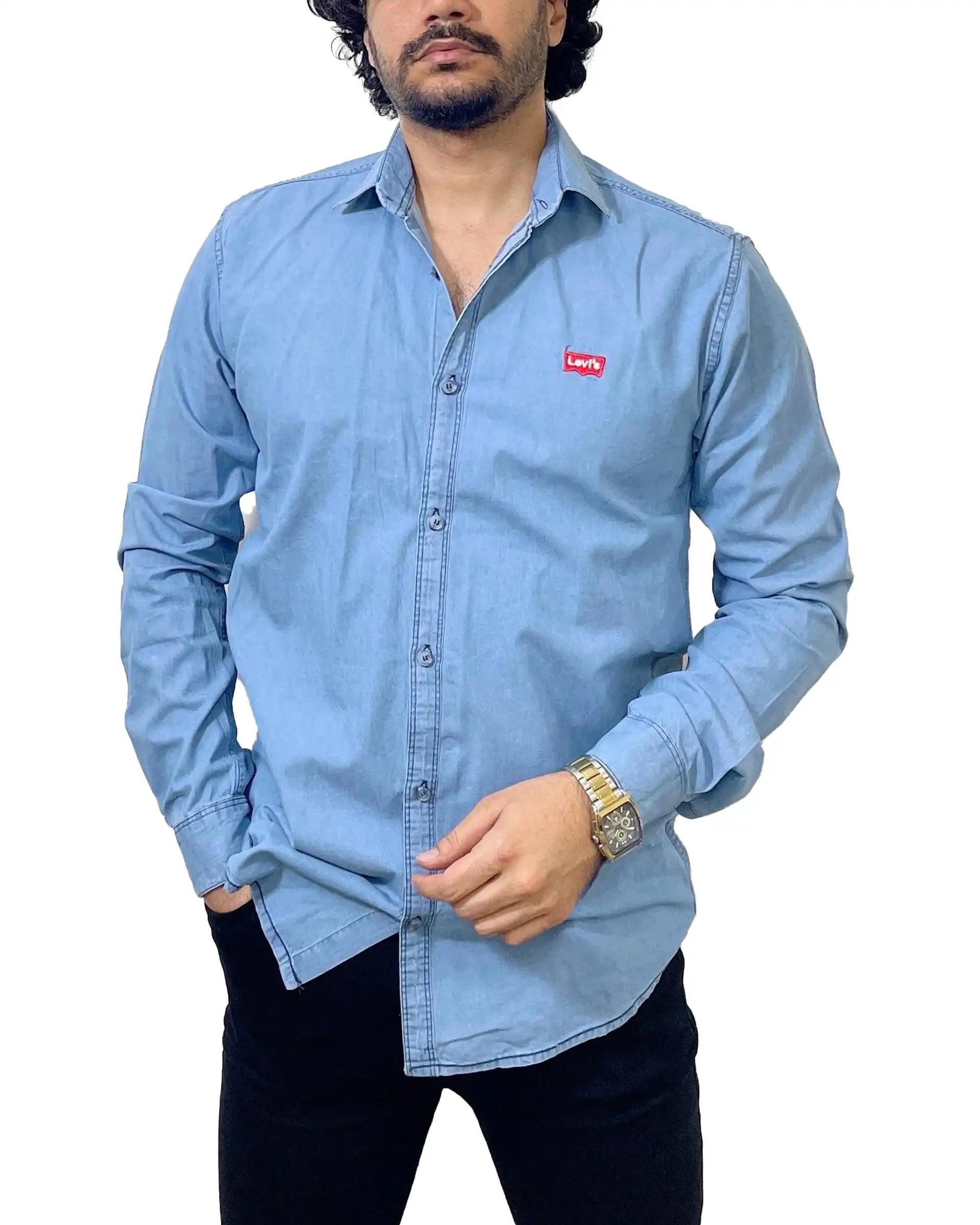 پیراهن جین مردانه آبی دیورسو Diverso کد 4876