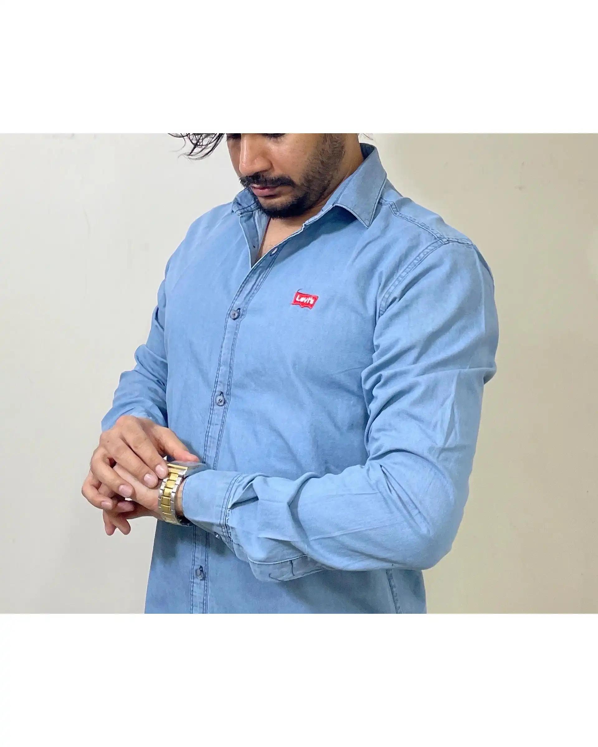 پیراهن جین مردانه آبی دیورسو Diverso کد 4876