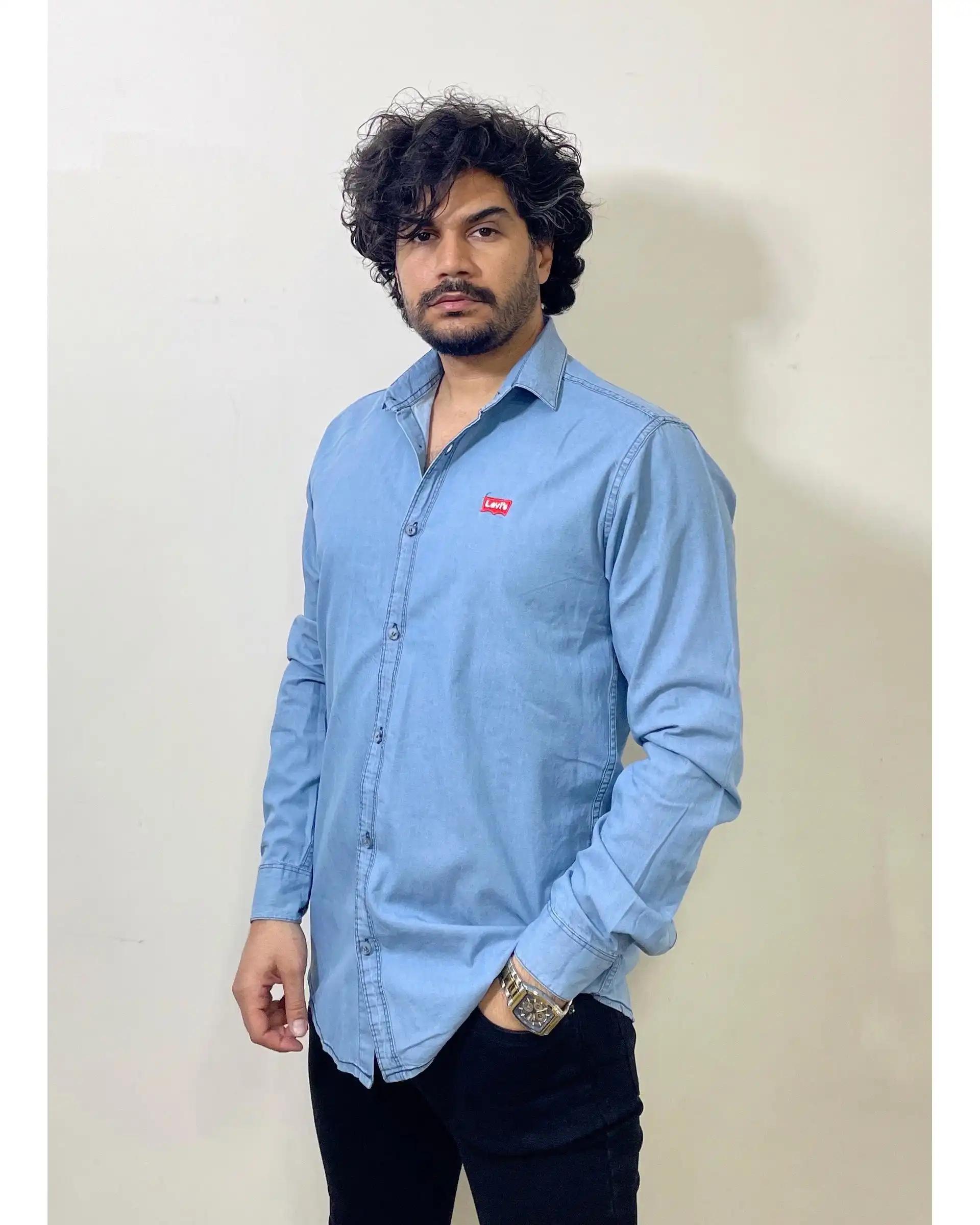 پیراهن جین مردانه آبی دیورسو Diverso کد 4876