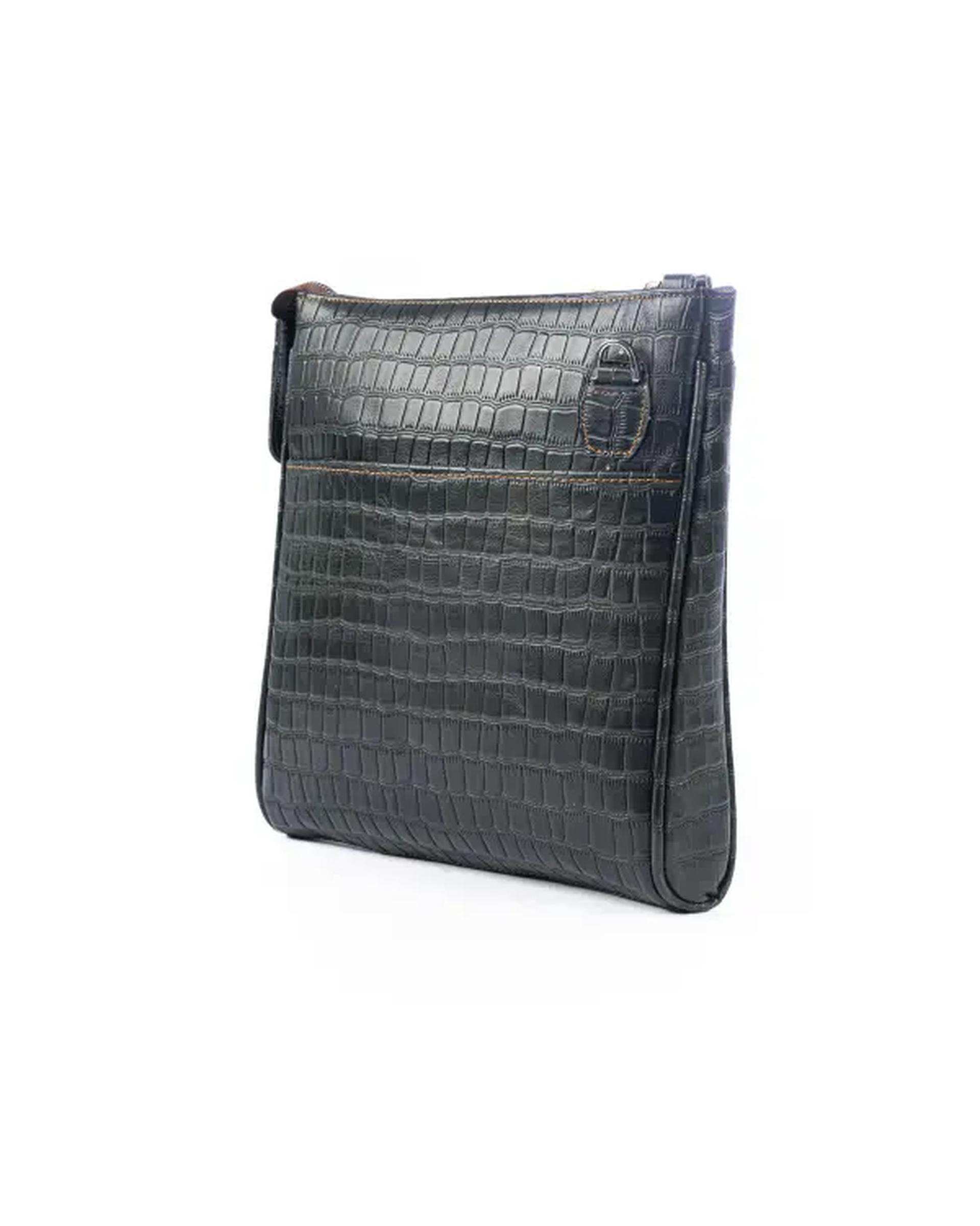 کیف دوشی چرم زنانه سبز تیره صاد Saad مدل AR0505