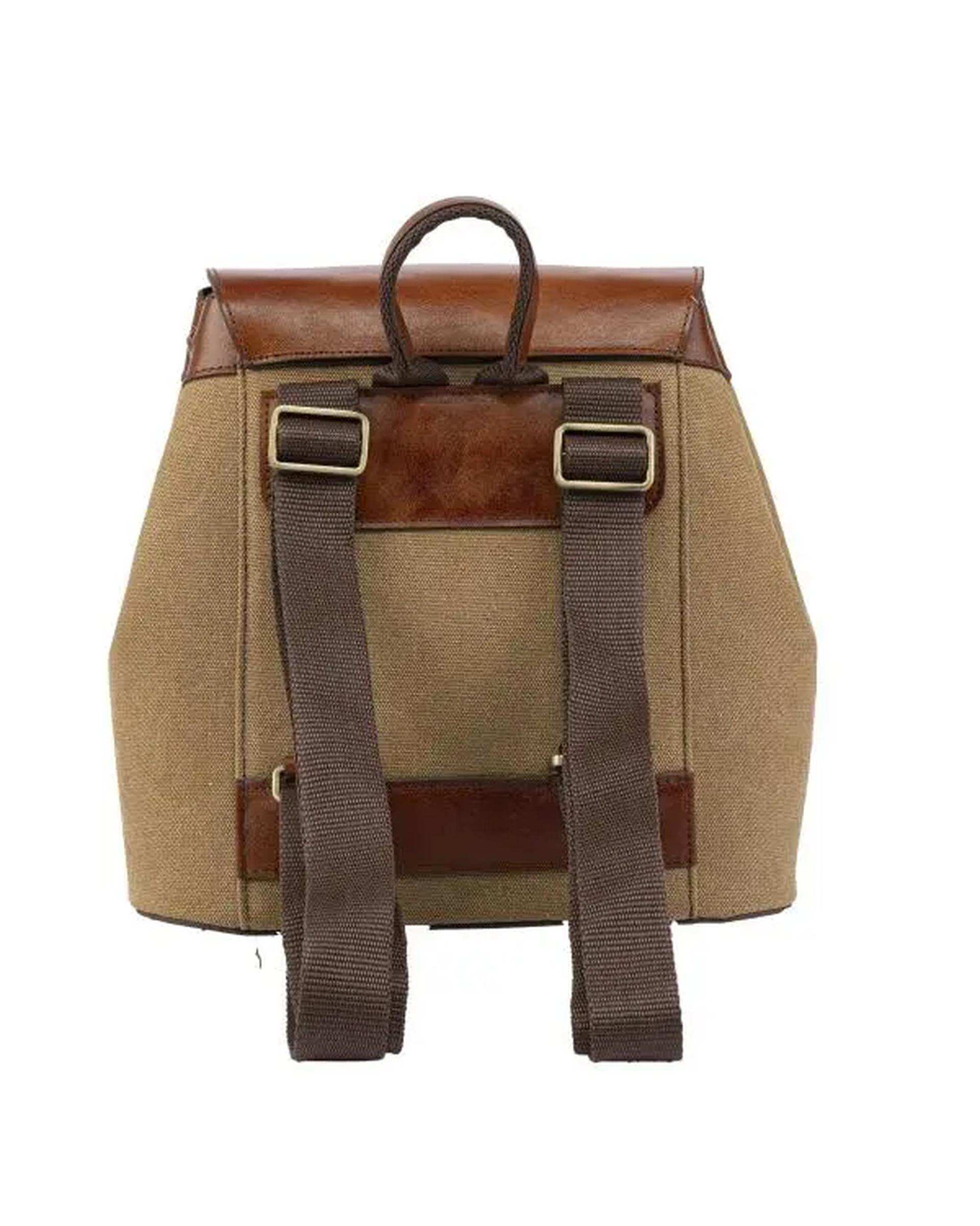 کوله پشتی چرم زنانه قهوه ای روشن صاد Saad مدل JR5021