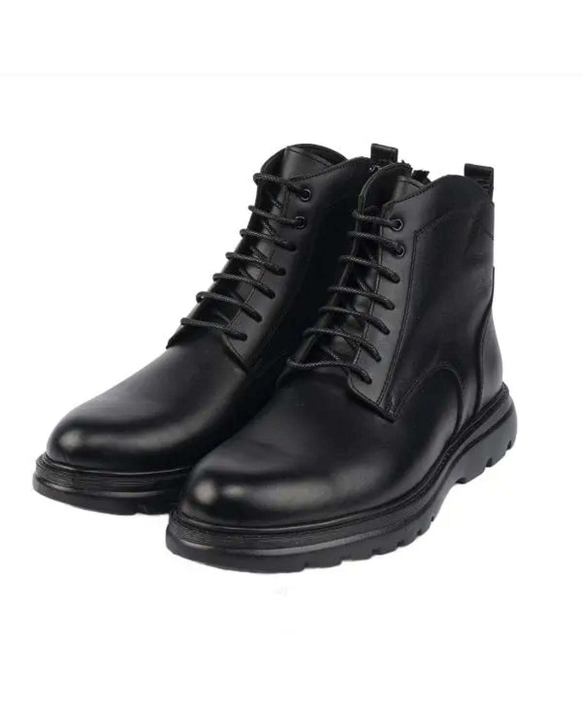 نیم بوت چرم مردانه مشکی صاد Saad مدل ZM0101