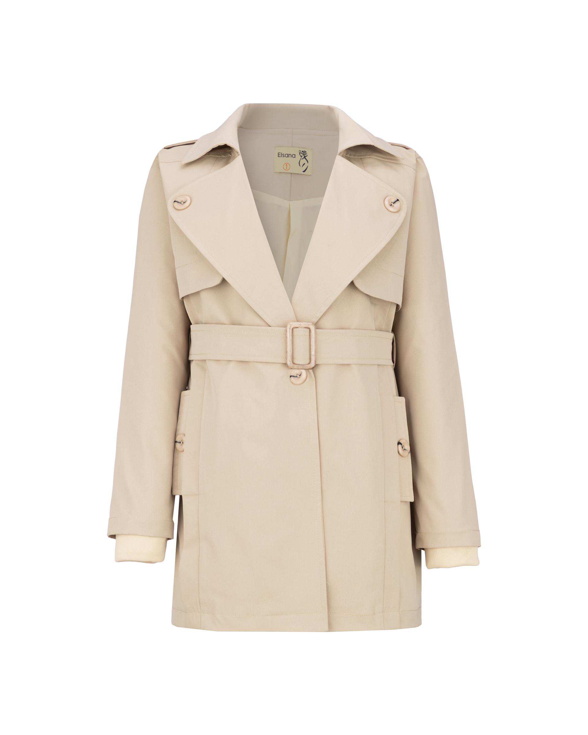 بارانی زنانه کرم مدل دیارا السانا Elsana کد 2379