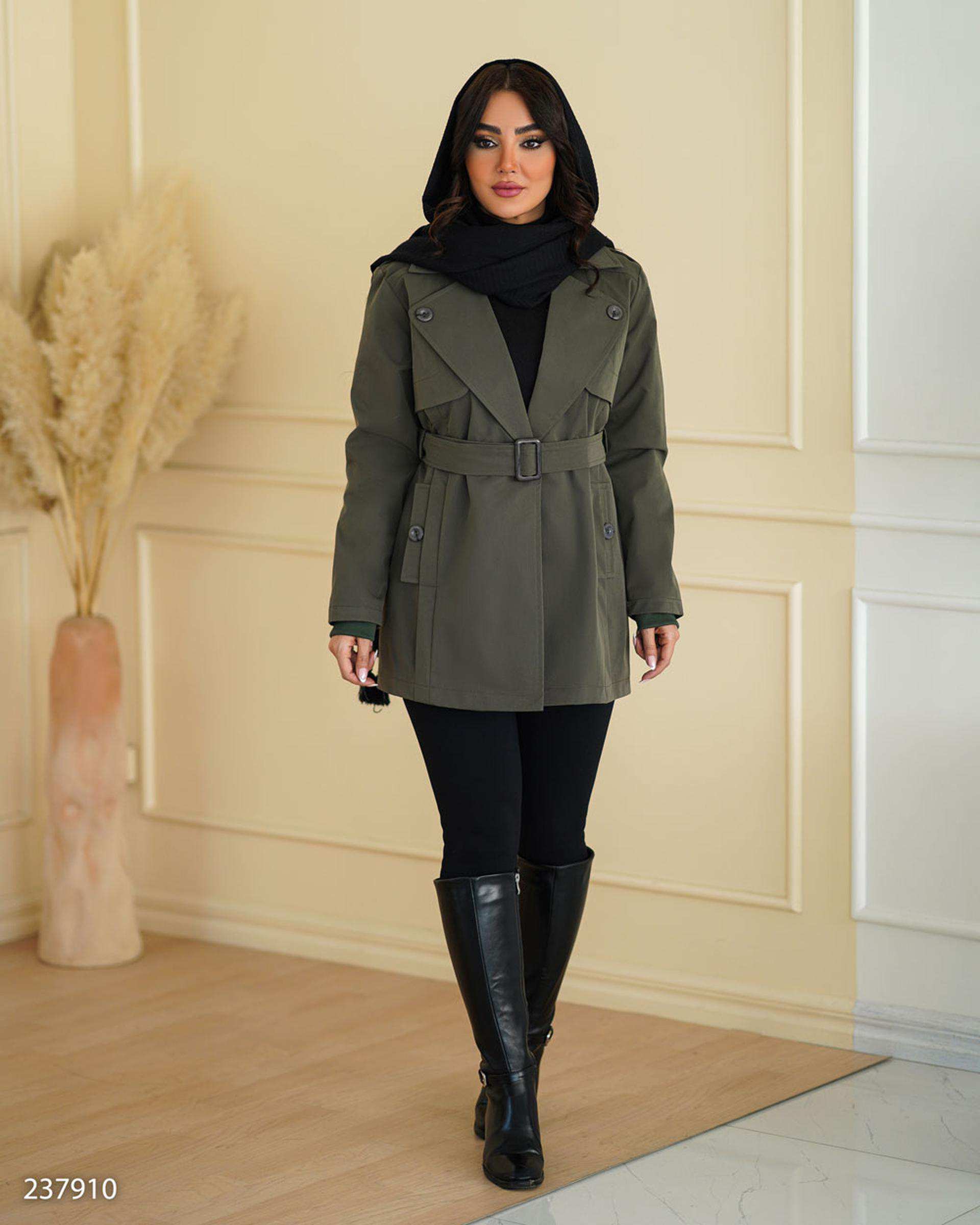 بارانی زنانه سبز یشمی مدل دیارا السانا Elsana کد 2379