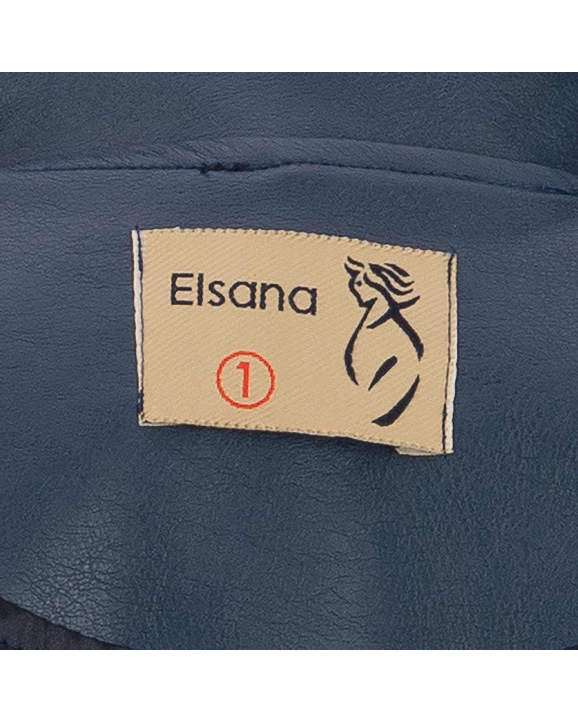 پالتو چرم زنانه آبی نفتی مدل راوین السانا Elsana کد 2392