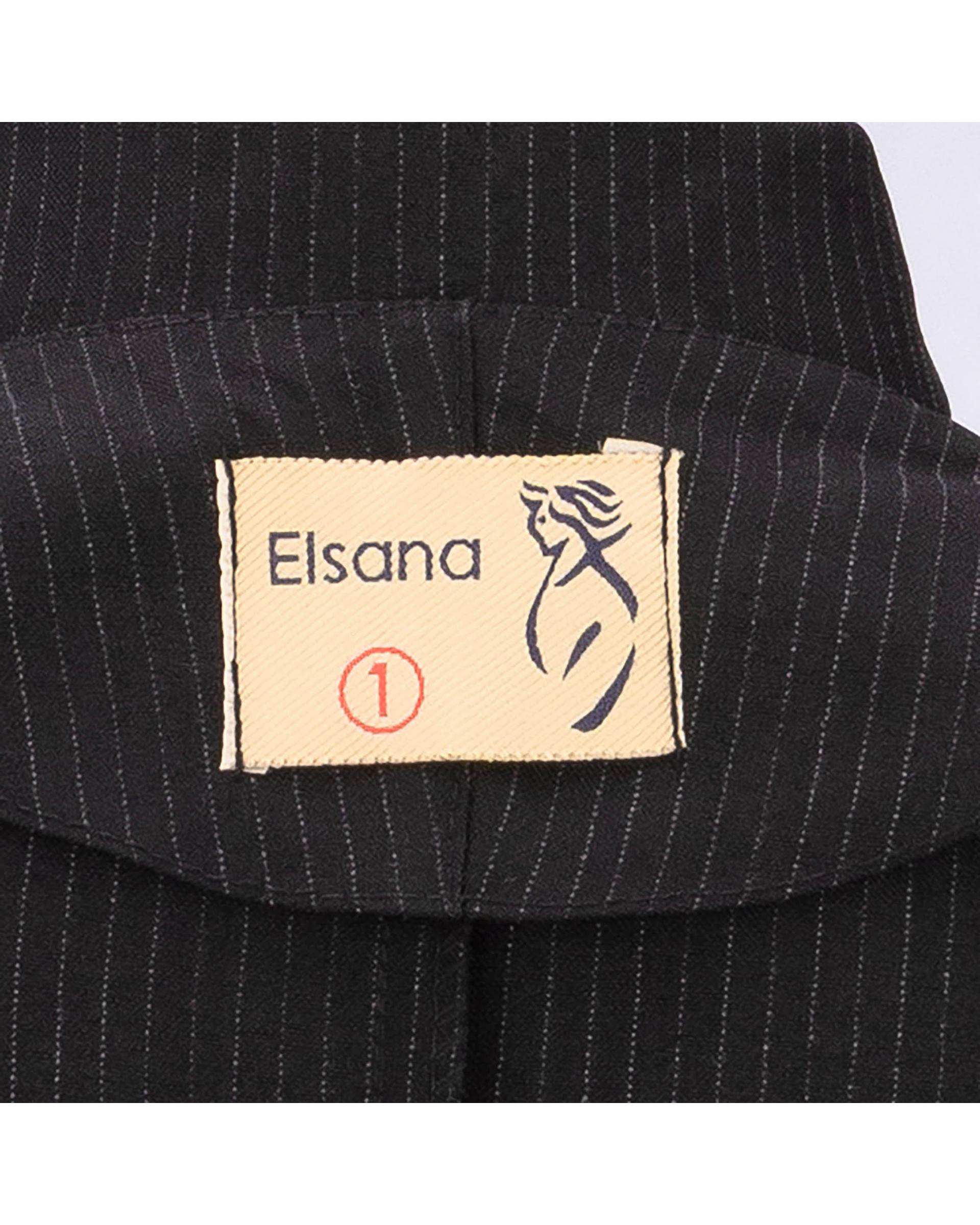 ست مانتو بلند و شلوار و جلیقه زنانه دیپلمات مشکی مدل سمیناز السانا Elsana کد 2405