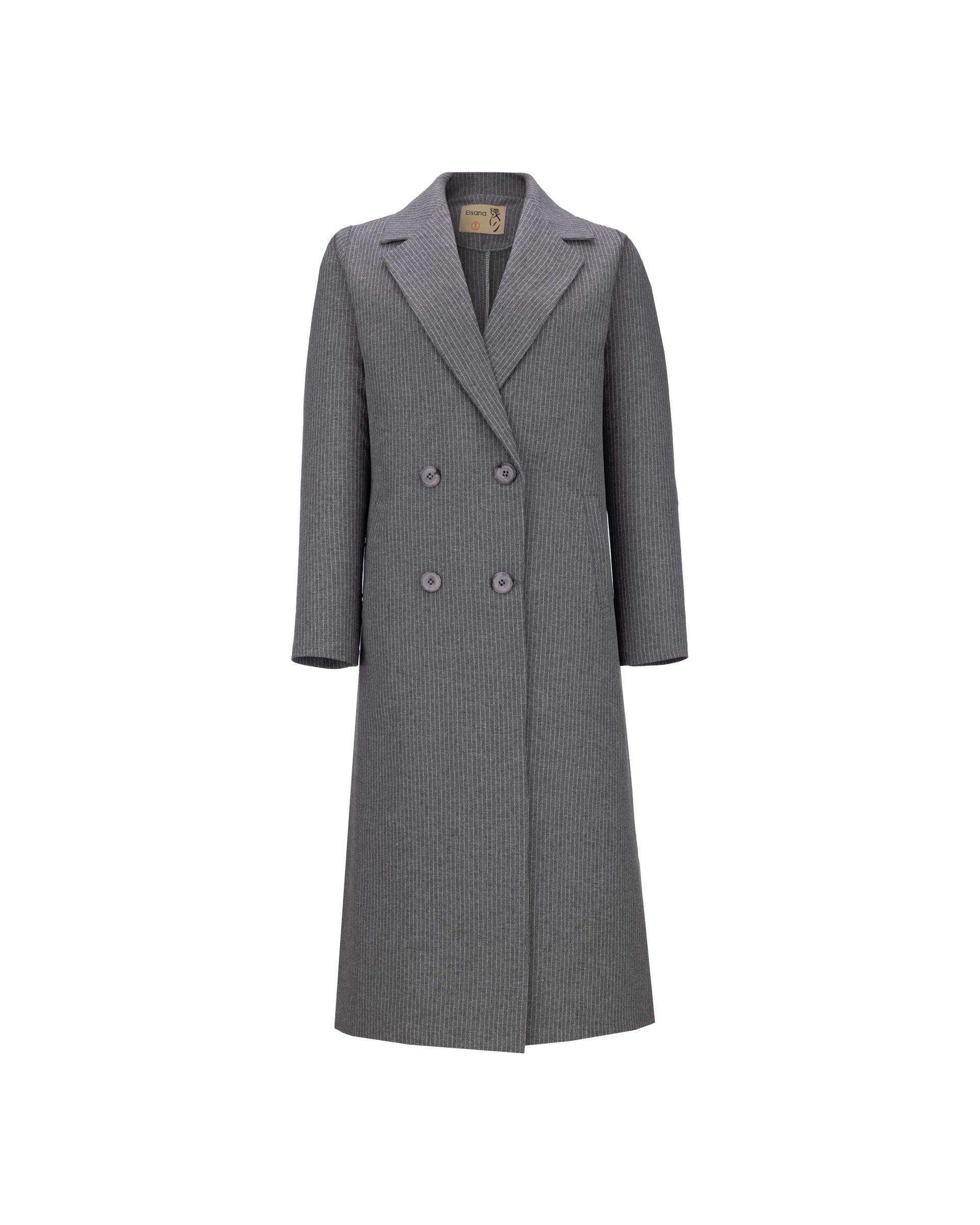 ست مانتو بلند و شلوار و جلیقه زنانه دیپلمات طوسی مدل سمیناز السانا Elsana کد 2405