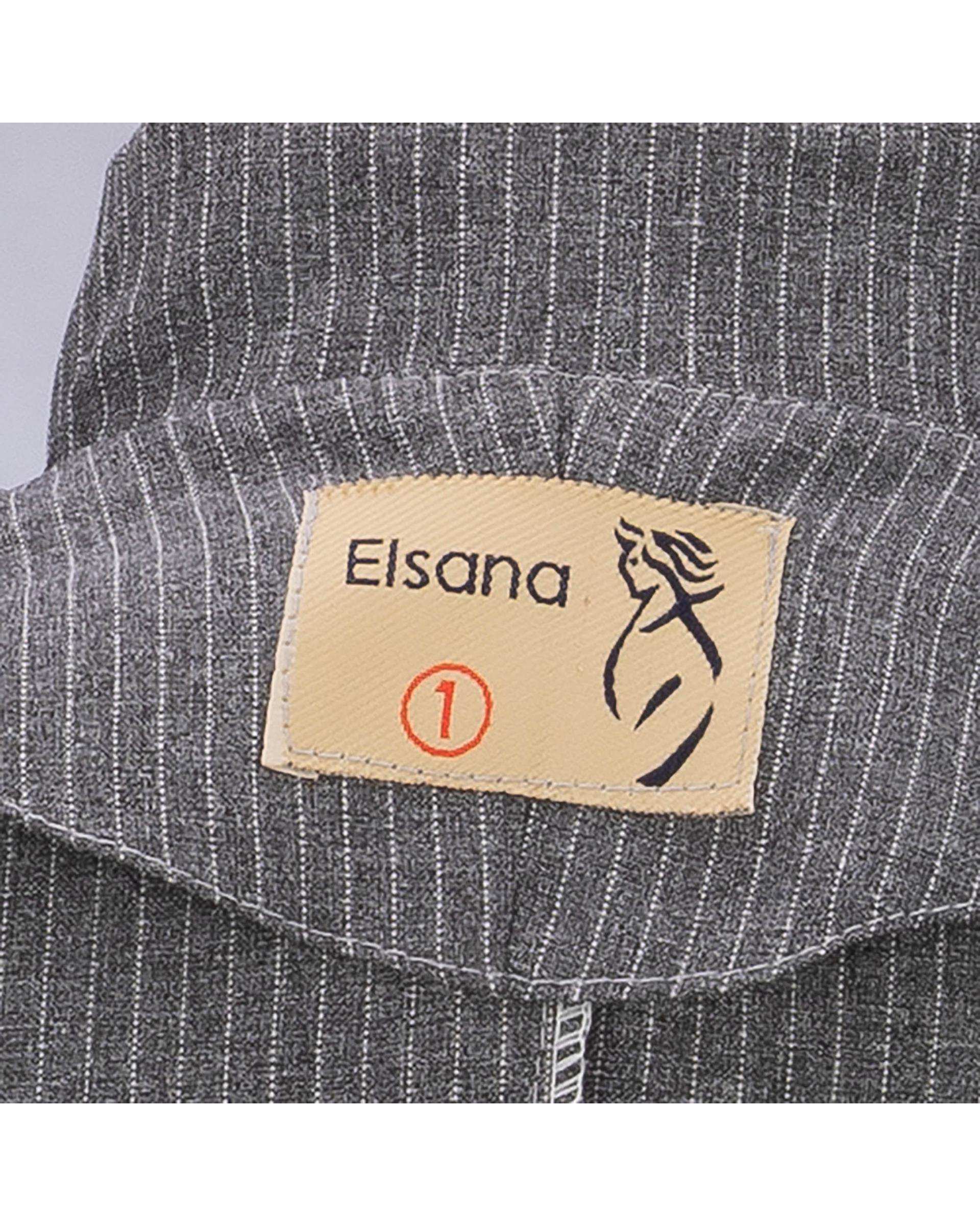 ست مانتو بلند و شلوار و جلیقه زنانه دیپلمات طوسی مدل سمیناز السانا Elsana کد 2405