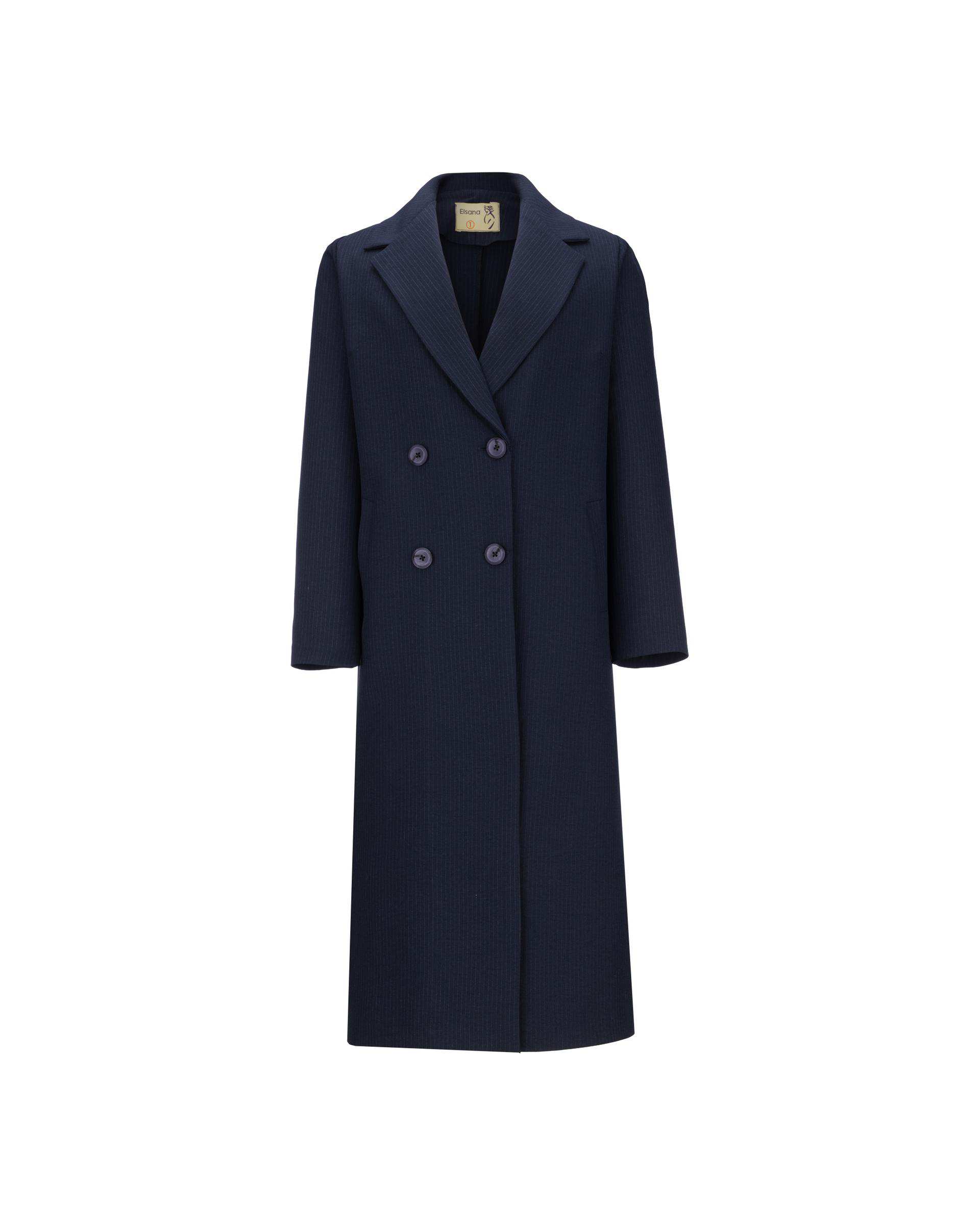 ست مانتو بلند و شلوار و جلیقه زنانه دیپلمات سرمه ای مدل سمیناز السانا Elsana کد 2405