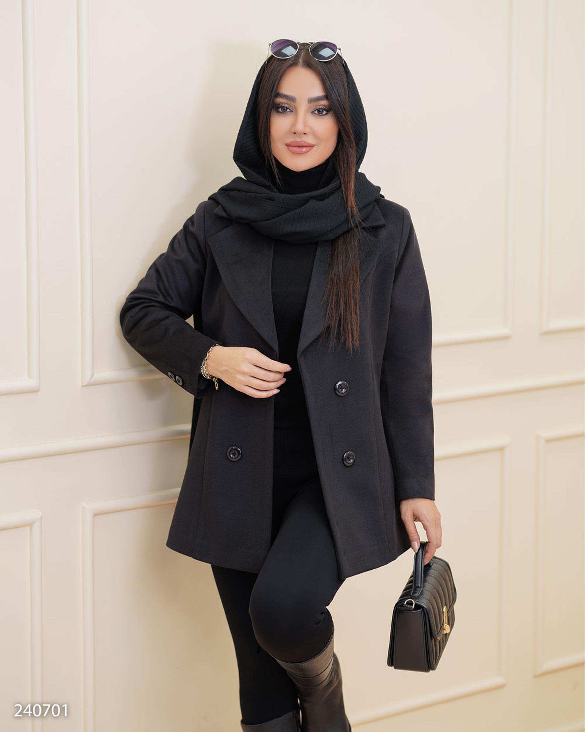 پالتو زنانه مشکی مدل کایان السانا Elsana کد 2407