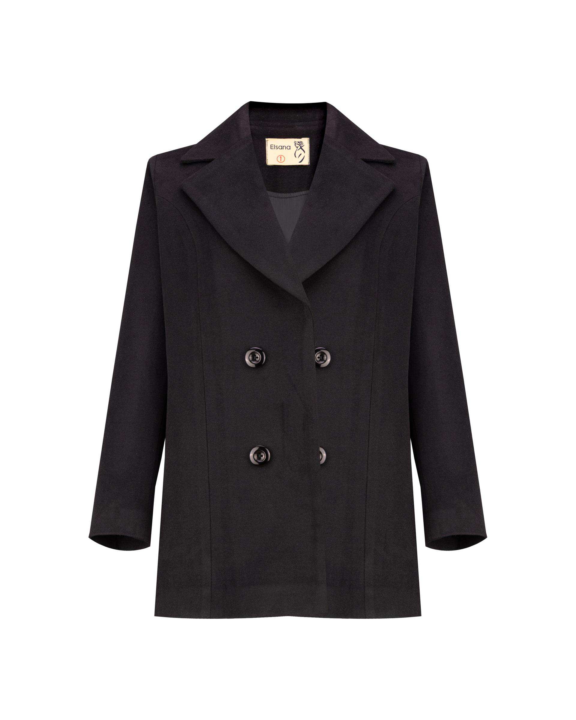 پالتو زنانه مشکی مدل کایان السانا Elsana کد 2407