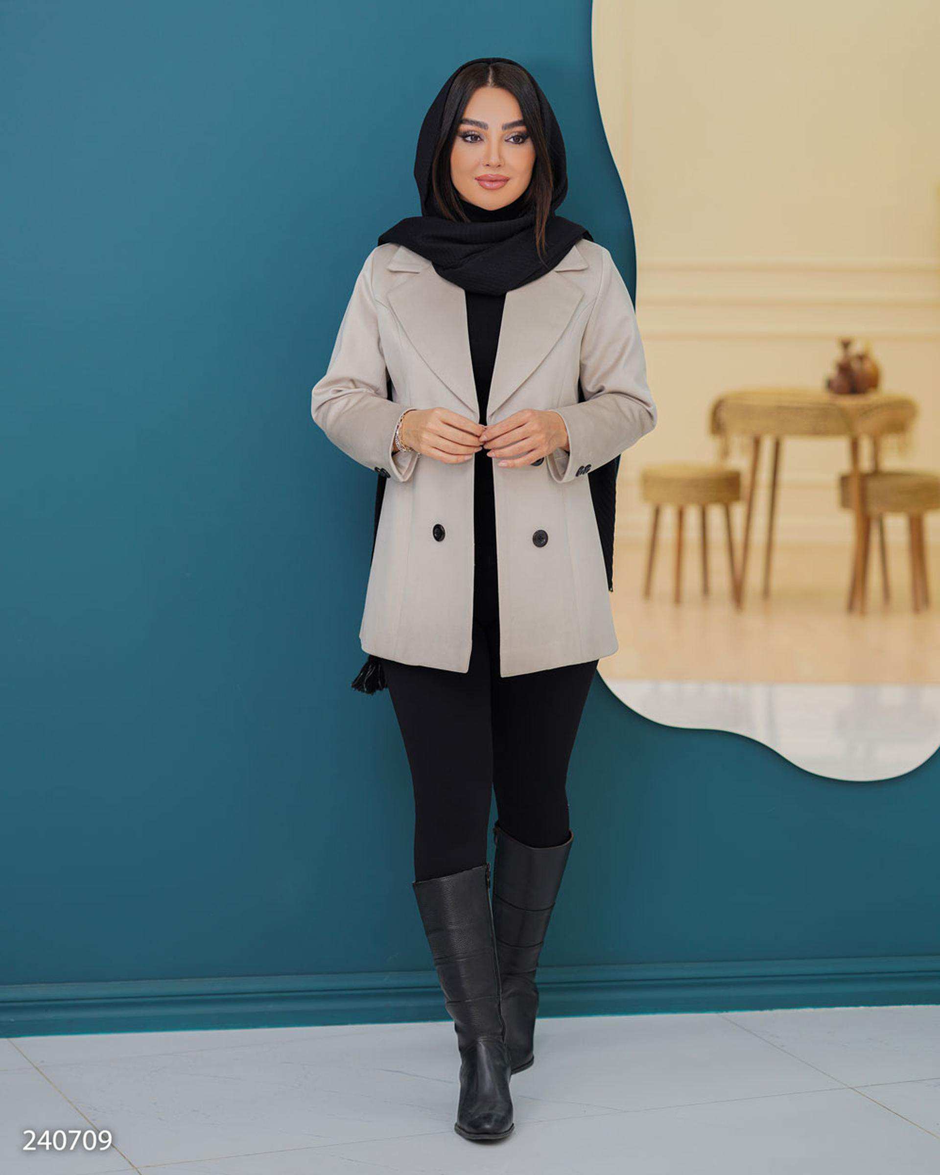 پالتو زنانه شیری مدل کایان السانا Elsana کد 2407