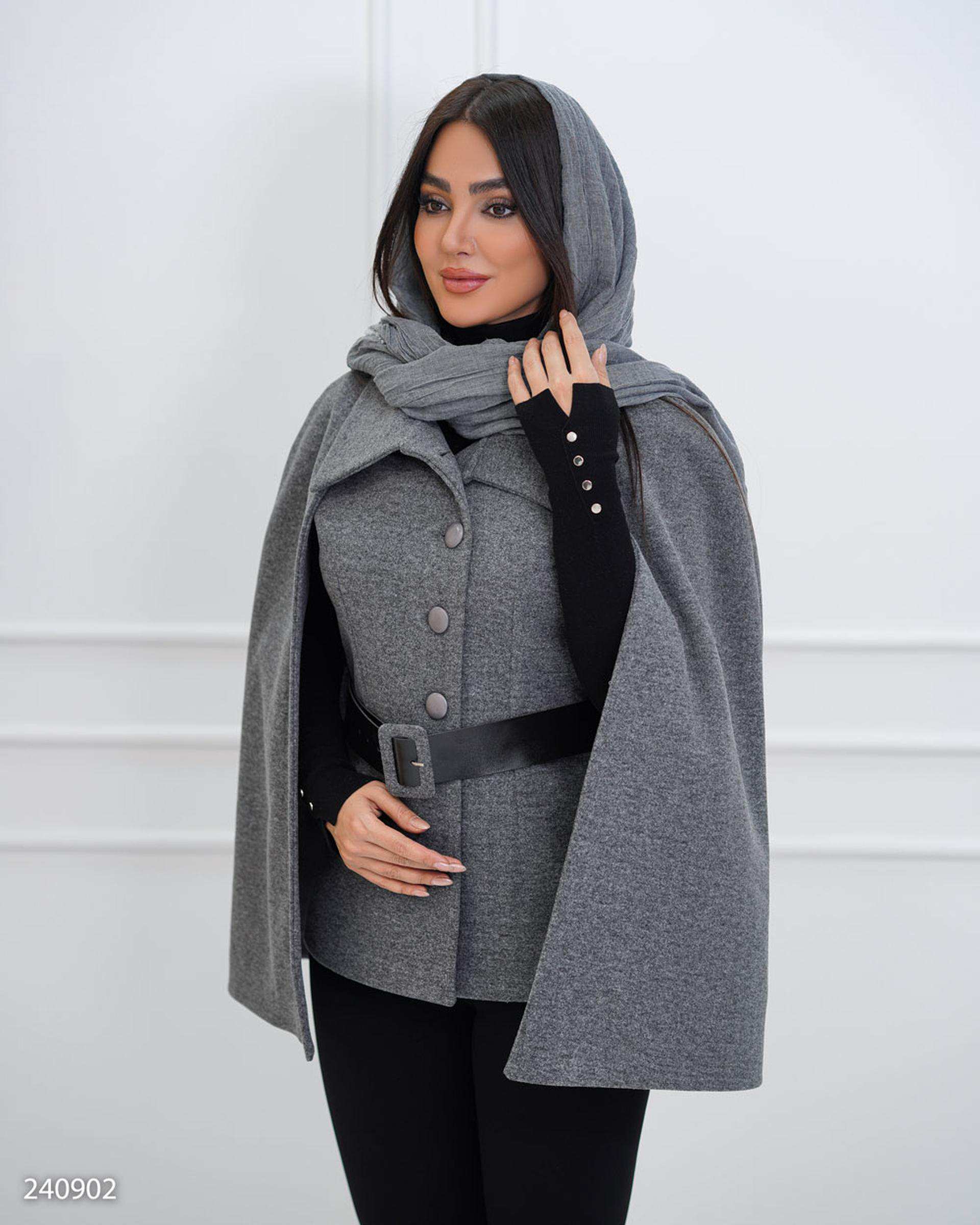 پالتو و شنل زنانه نوک مدادی مدل فوژان السانا Elsana کد 2409