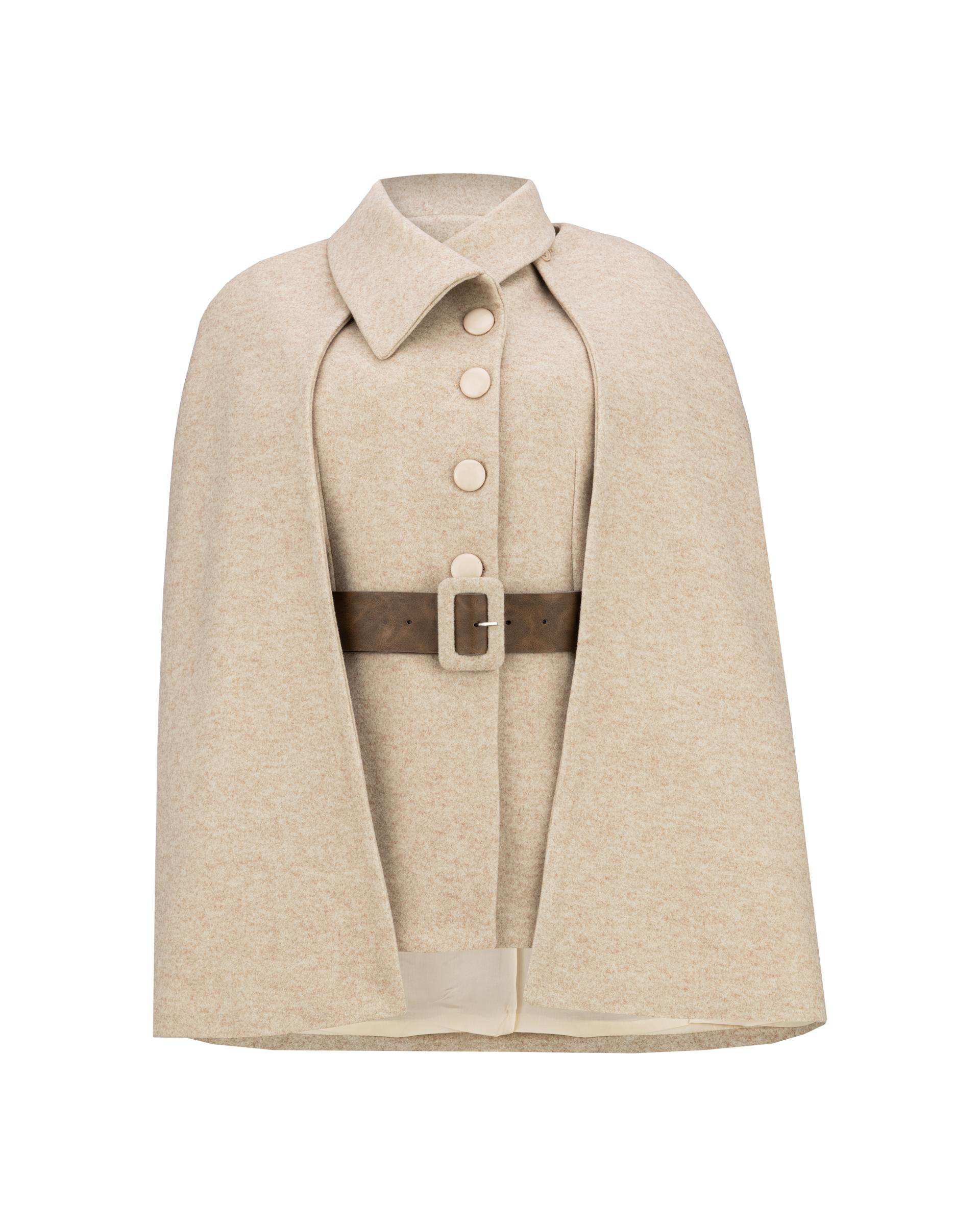 پالتو و شنل زنانه کرم مدل فوژان السانا Elsana کد 2409