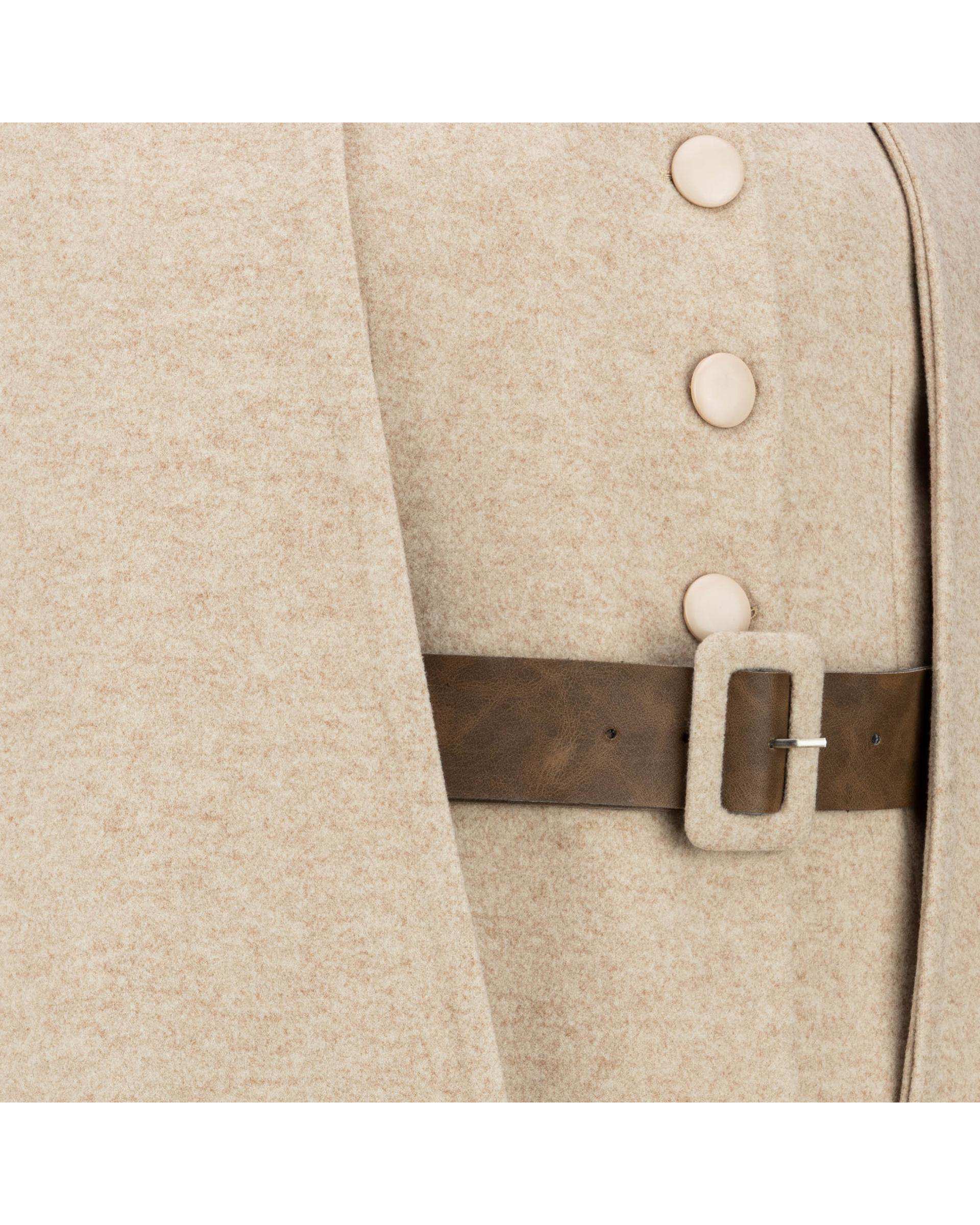 پالتو و شنل زنانه کرم مدل فوژان السانا Elsana کد 2409