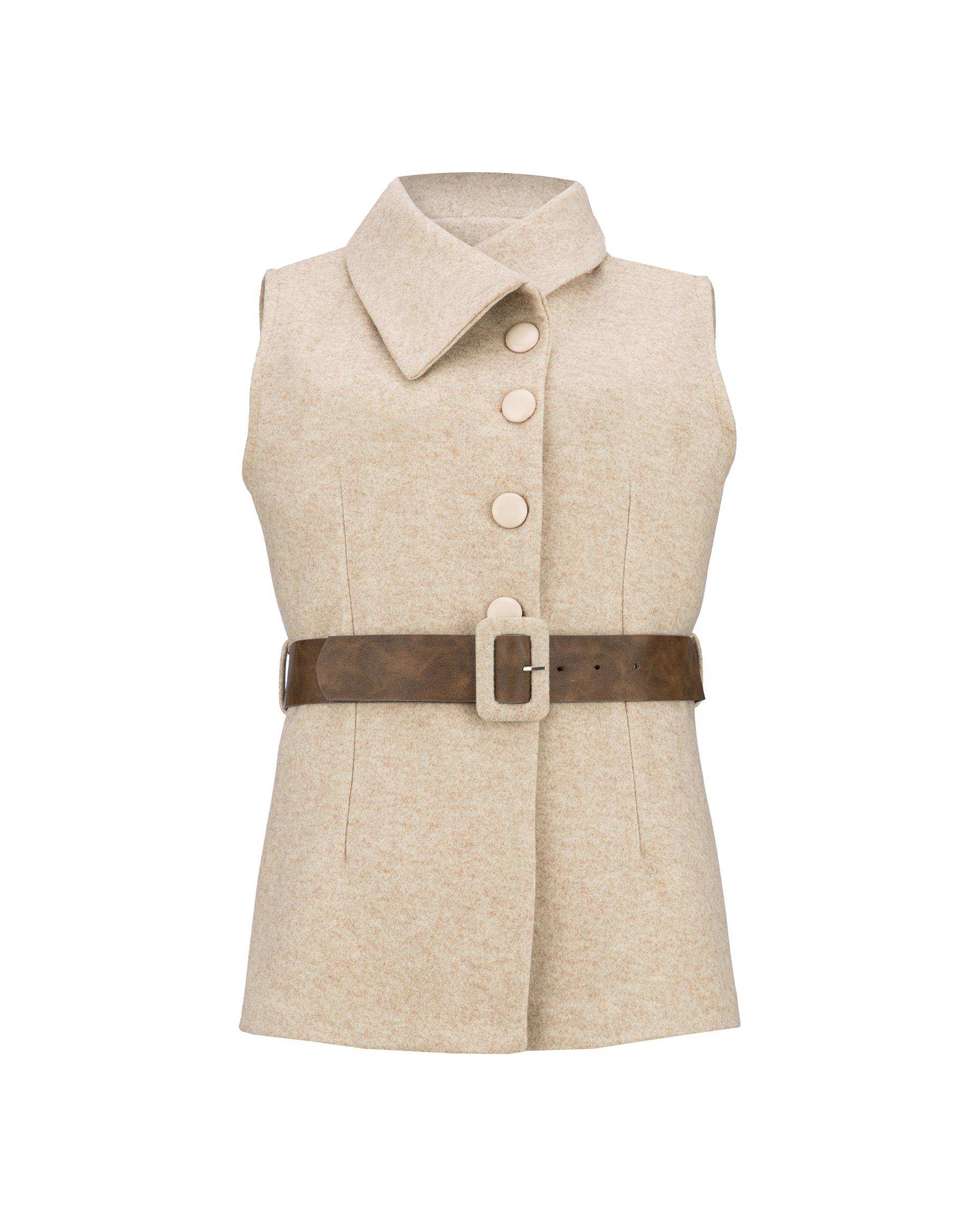 پالتو و شنل زنانه کرم مدل فوژان السانا Elsana کد 2409