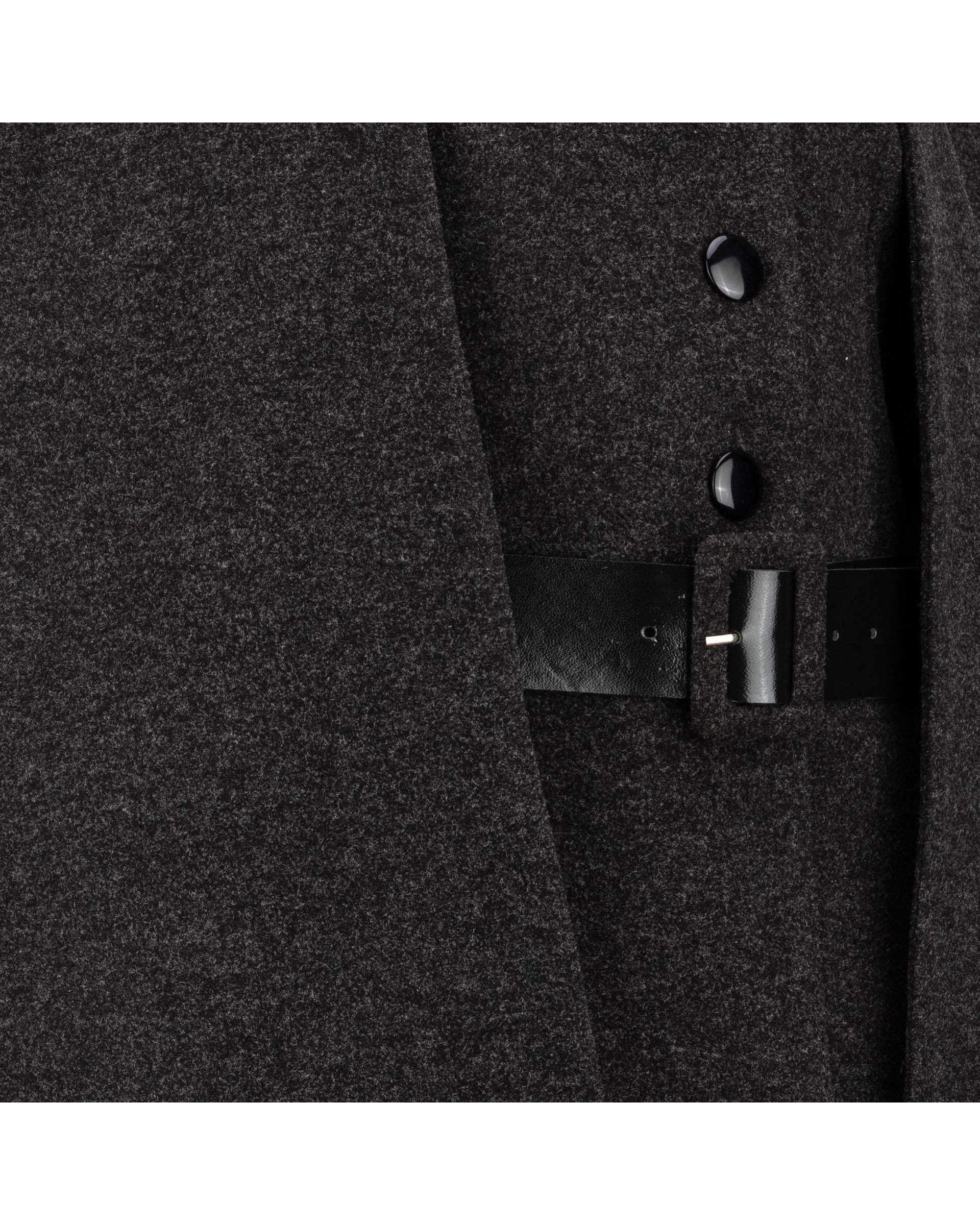 پالتو و شنل زنانه زغالی مدل فوژان السانا Elsana کد 2409