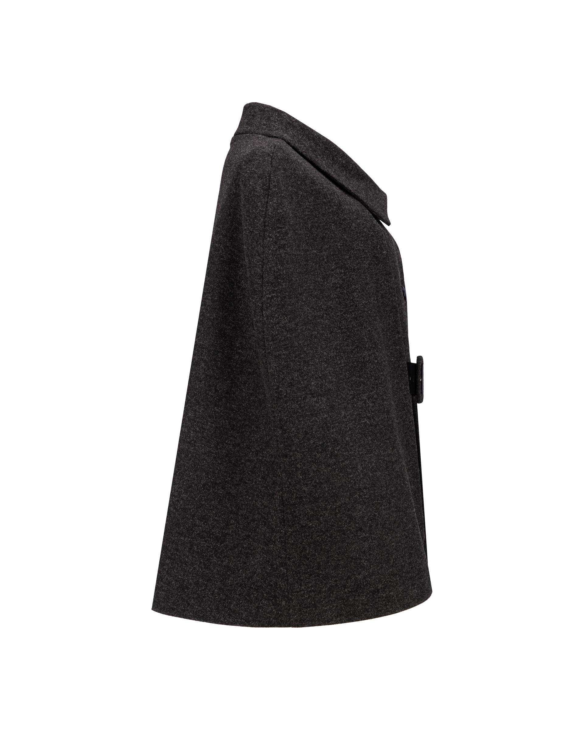 پالتو و شنل زنانه زغالی مدل فوژان السانا Elsana کد 2409