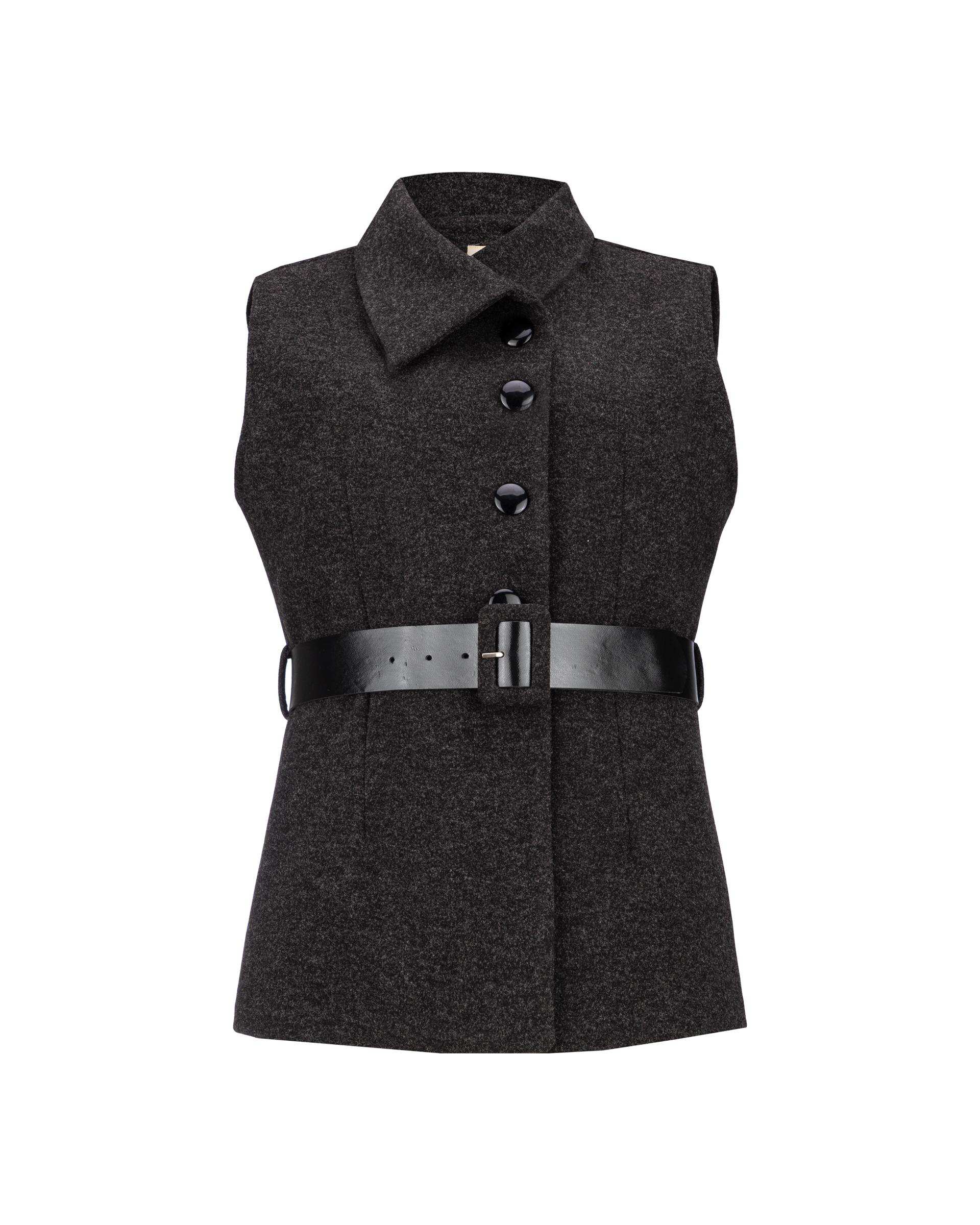 پالتو و شنل زنانه زغالی مدل فوژان السانا Elsana کد 2409