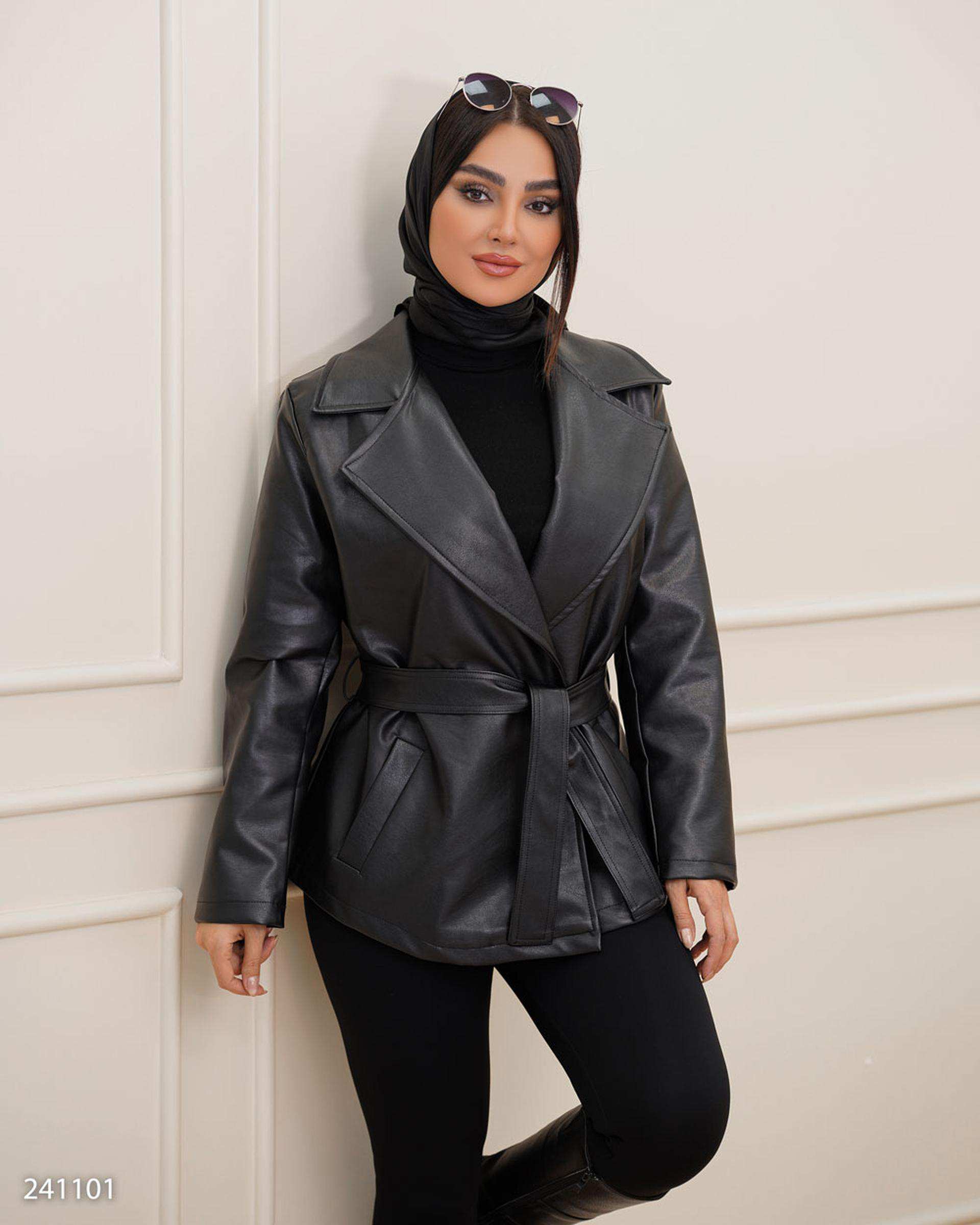 کت چرم زنانه مشکی مدل جانیس السانا Elsana کد 2411