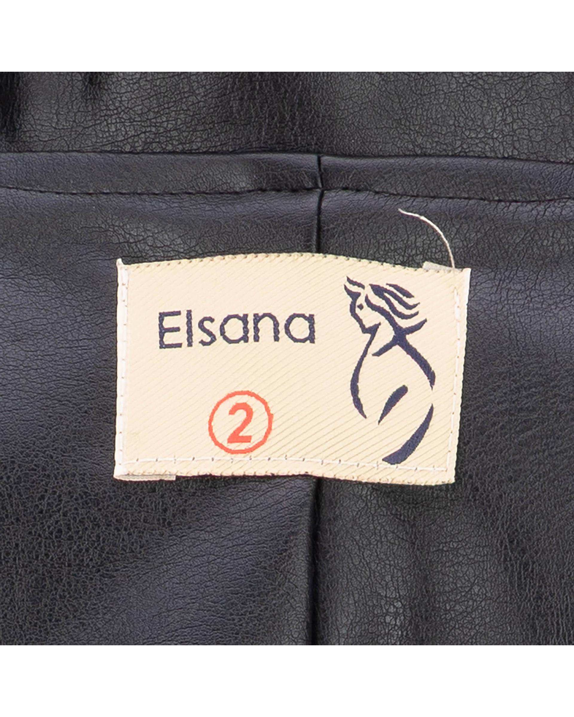 کت چرم زنانه مشکی مدل جانیس السانا Elsana کد 2411